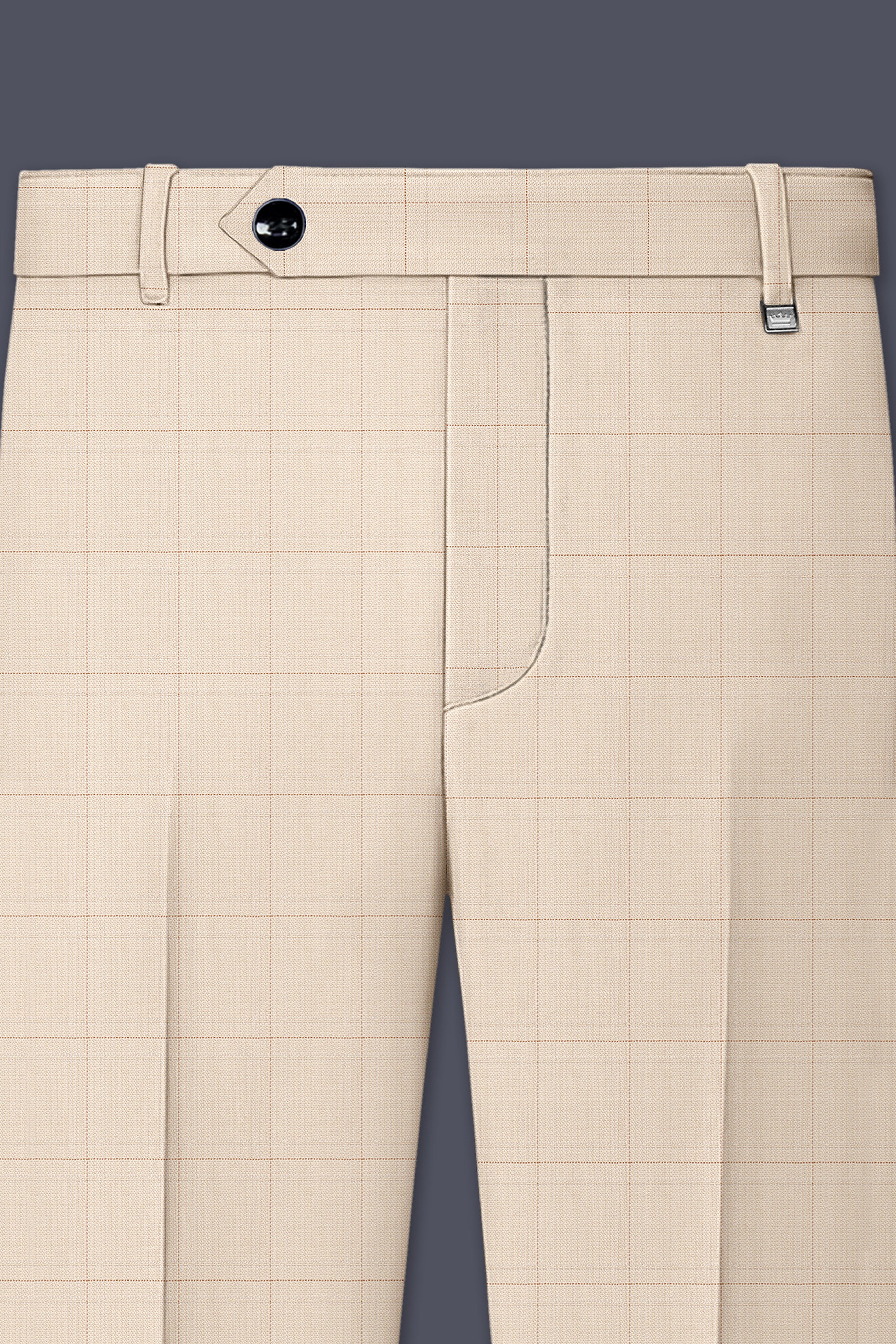 Bronco Cream Windowpane Double Breasted Sports Suit