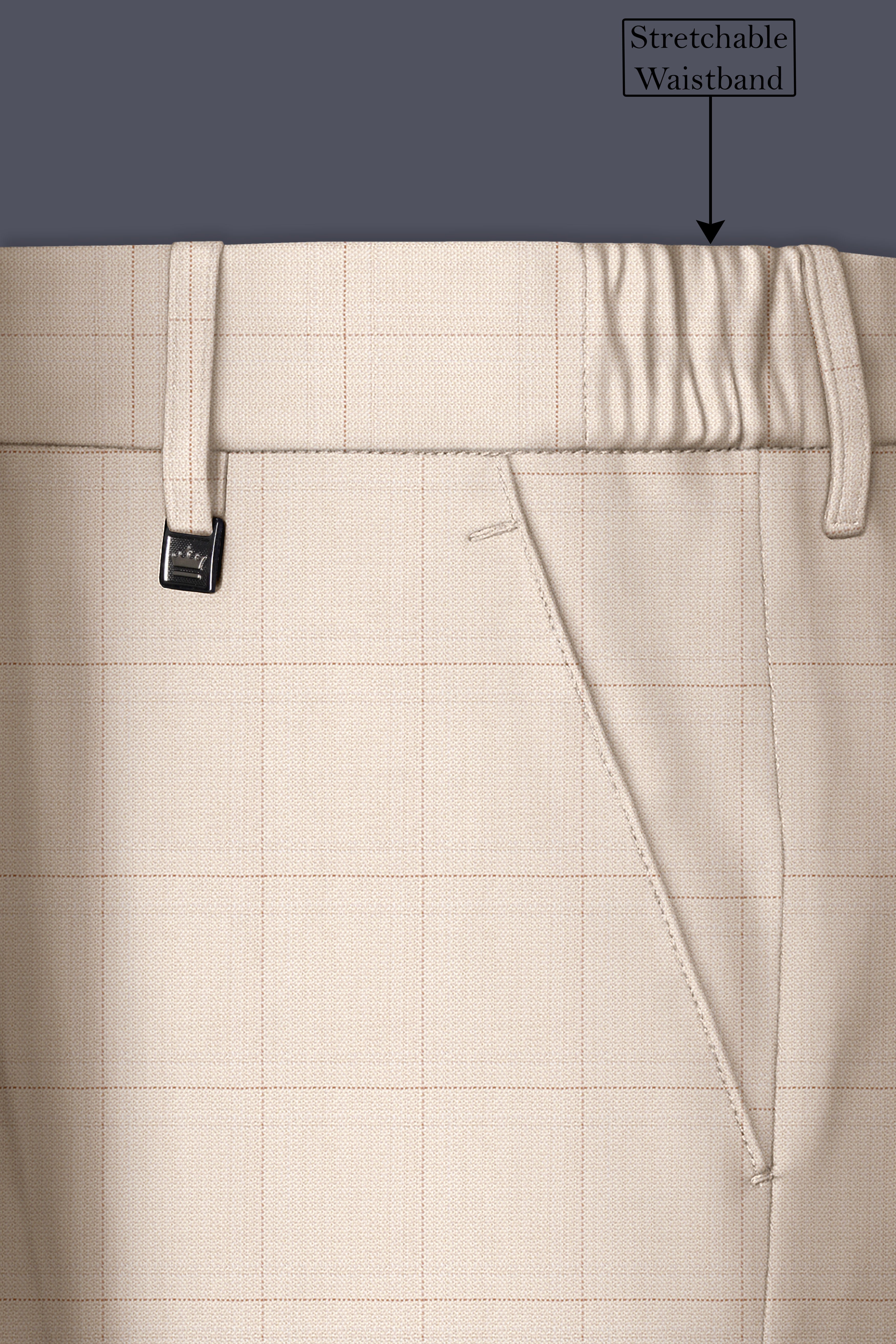 Bronco Cream Windowpane Double Breasted Sports Suit