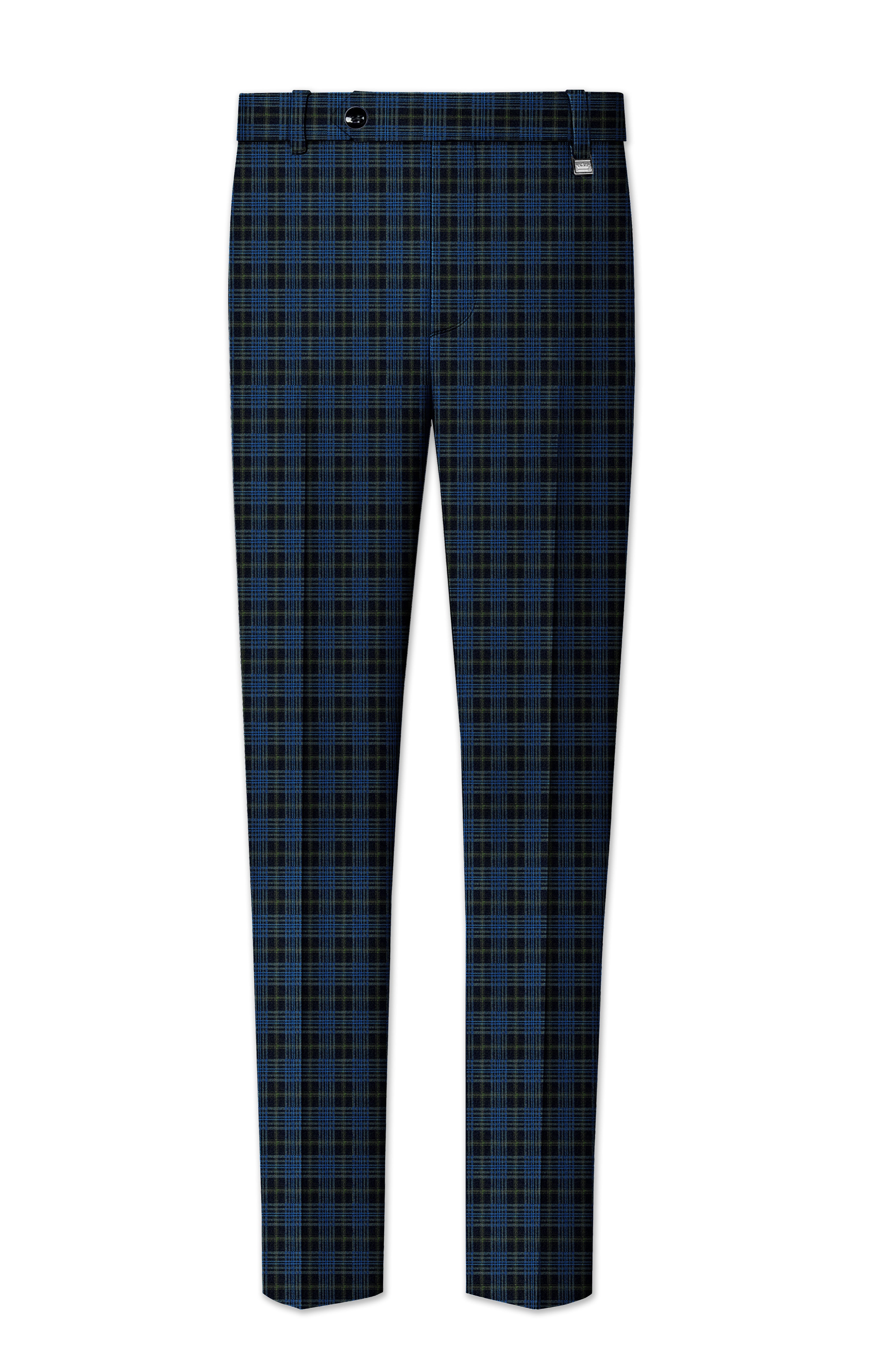 Fiord Blue with Black Russian Plaid Double Breasted Sports Suit