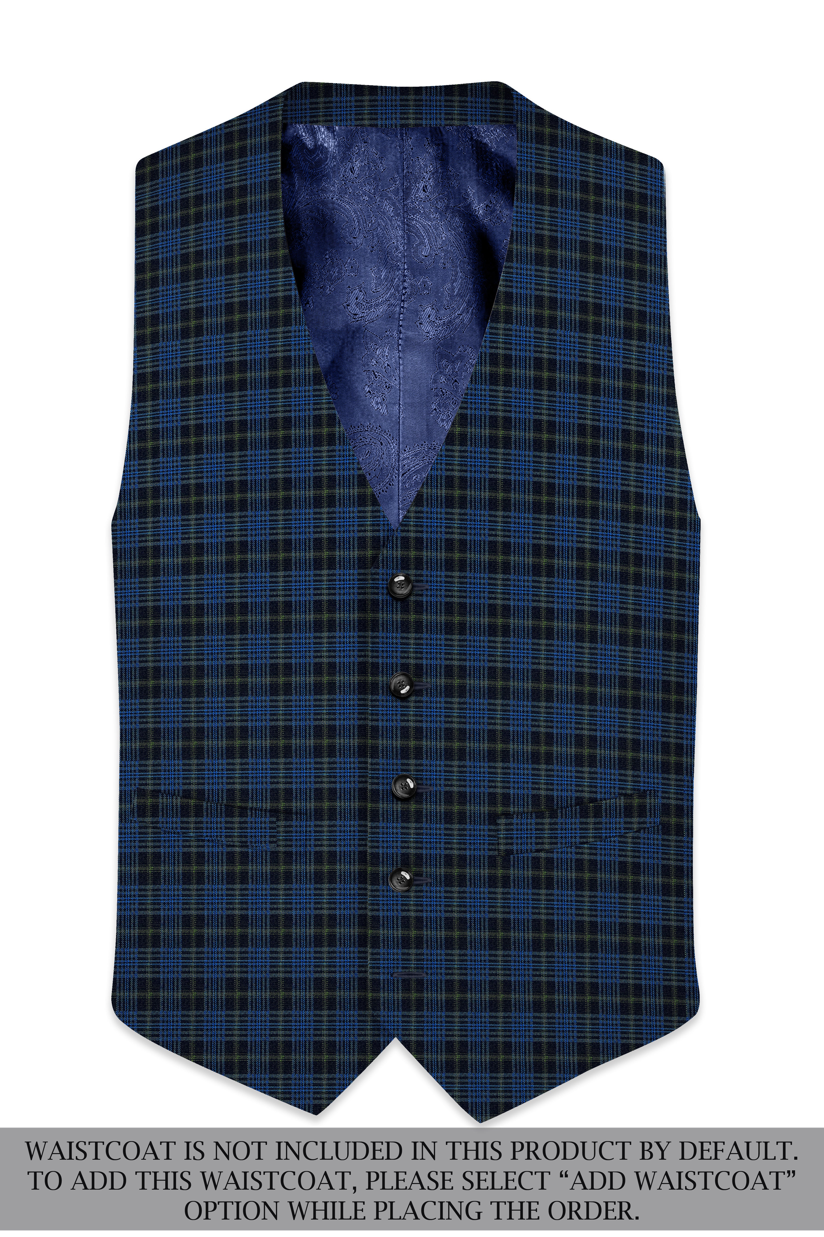 Fiord Blue with Black Russian Plaid Double Breasted Sports Suit