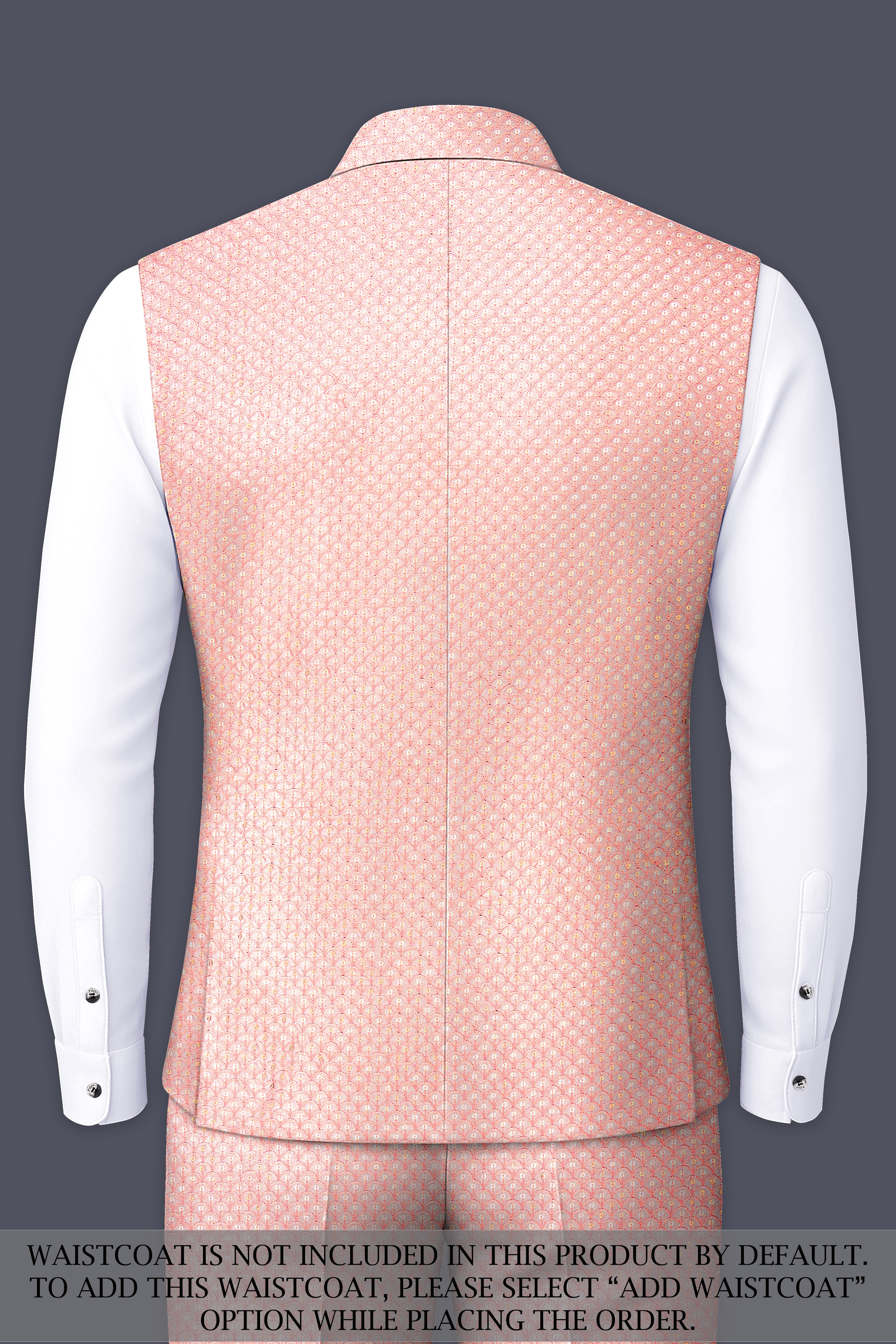 Pastel Pink Cotton Thread Heavy Embroidered Bandhgala Designer Suit