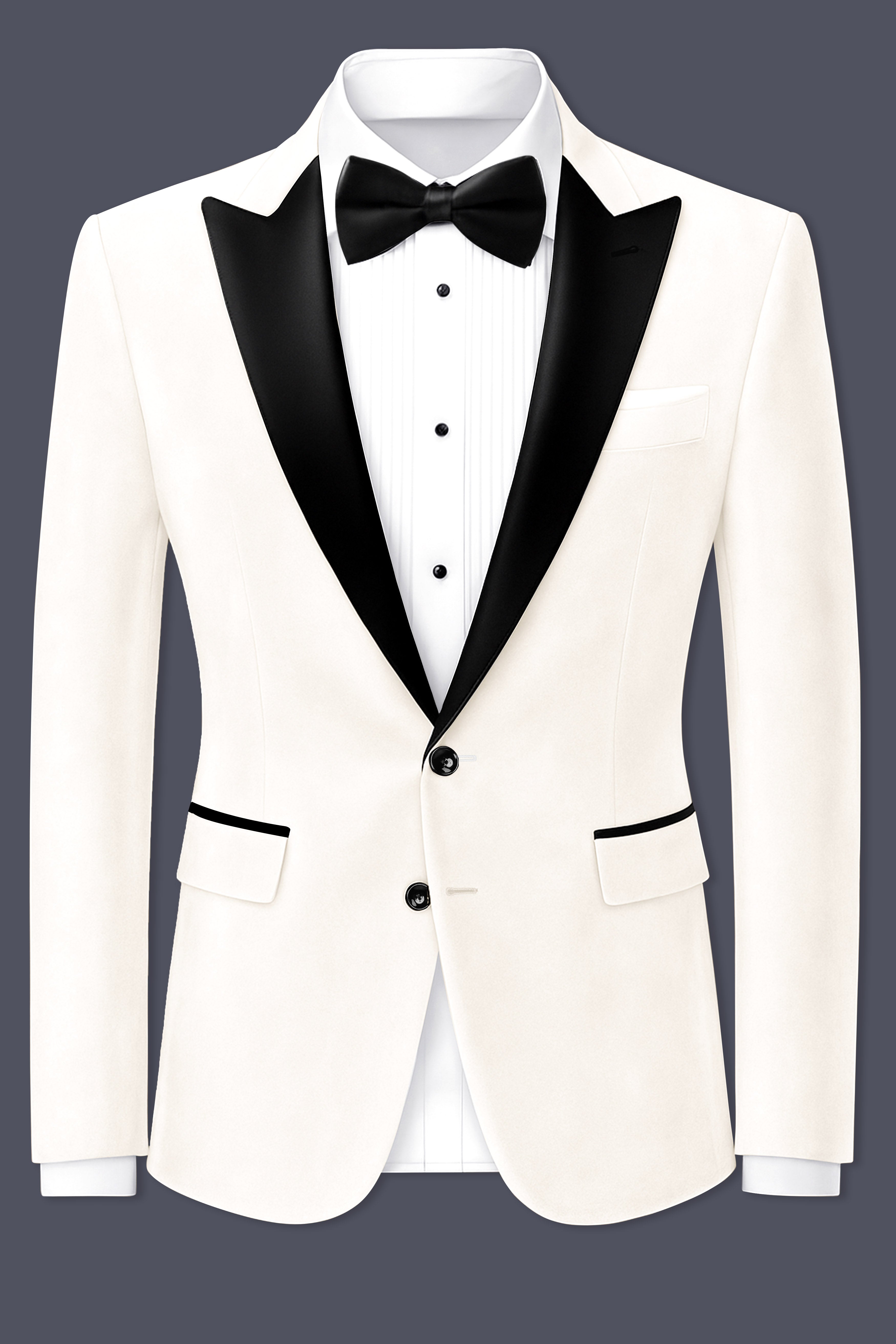 Bright White Single Breasted Premium Velvet Designer Suit