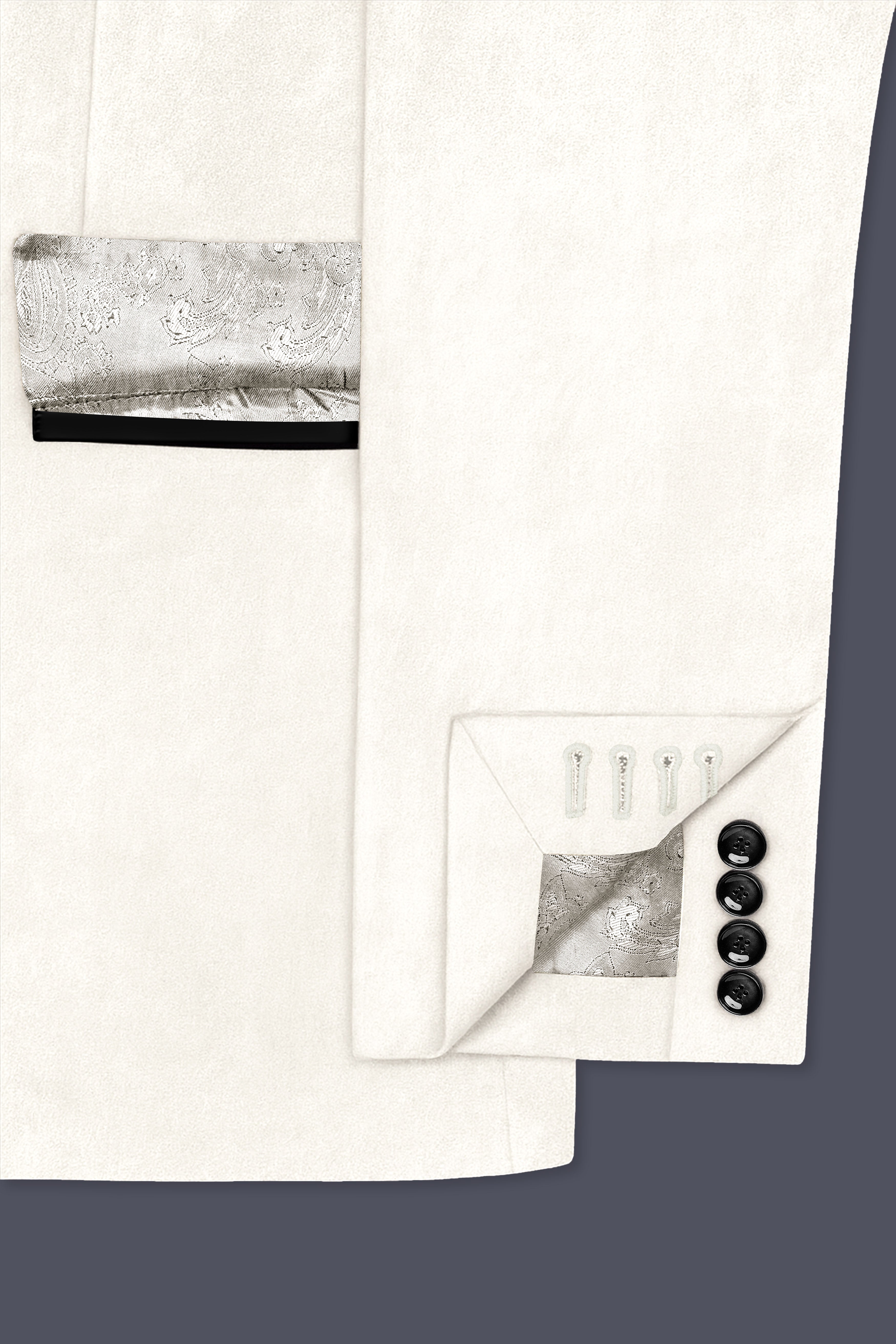 Bright White Single Breasted Premium Velvet Designer Suit