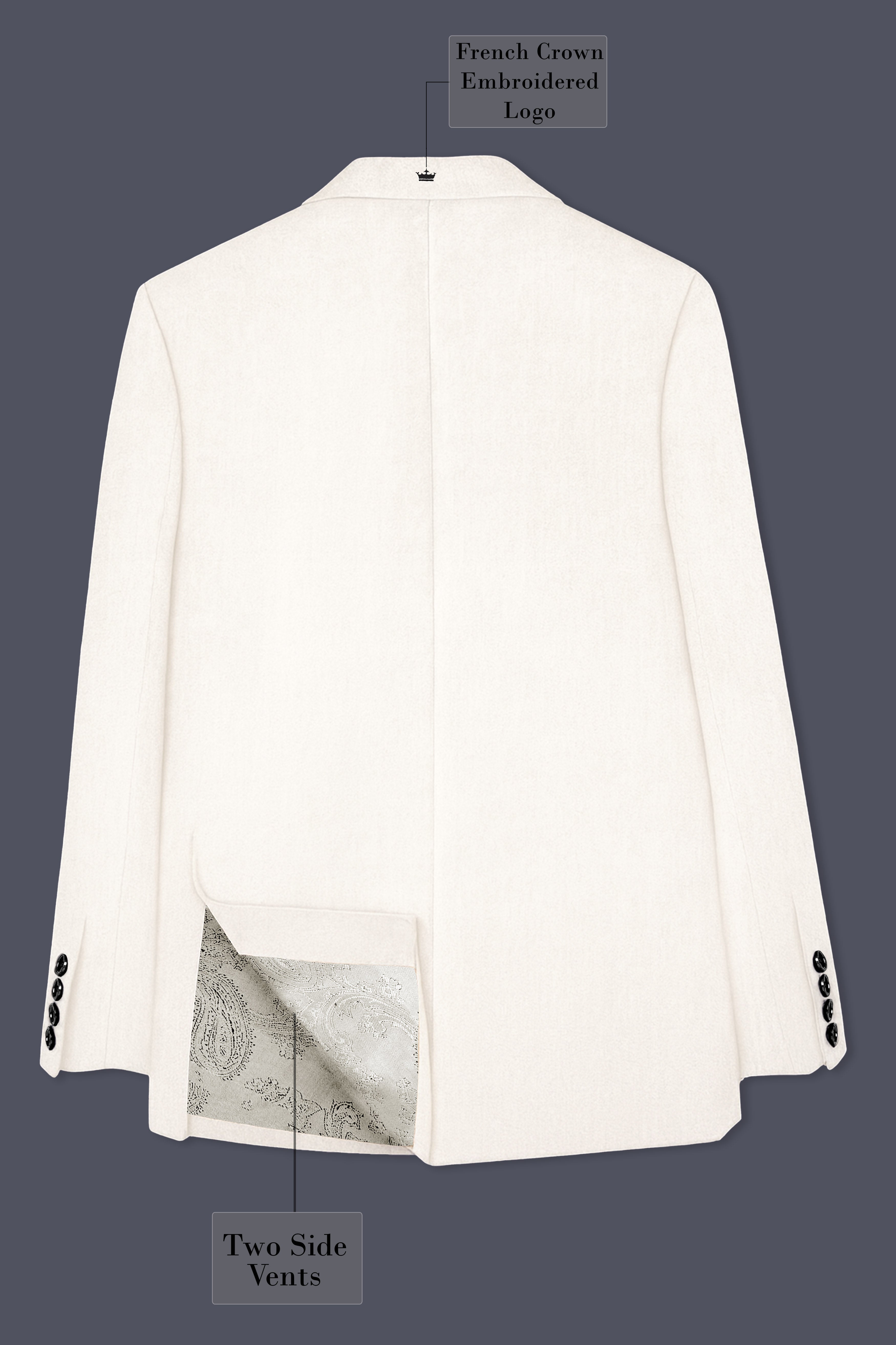 Bright White Single Breasted Premium Velvet Designer Suit