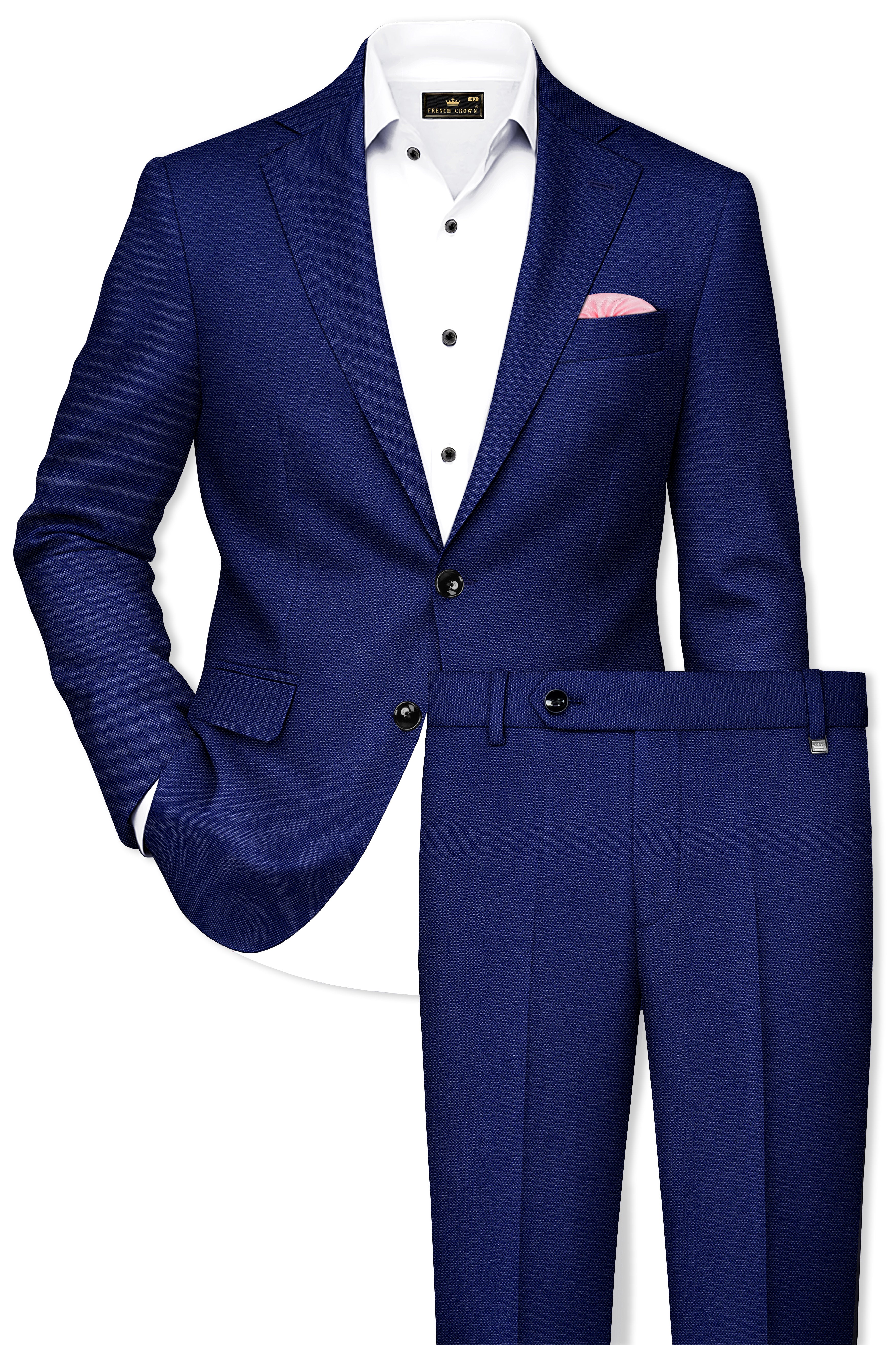Ebony Clay Blue Single Breasted Suit