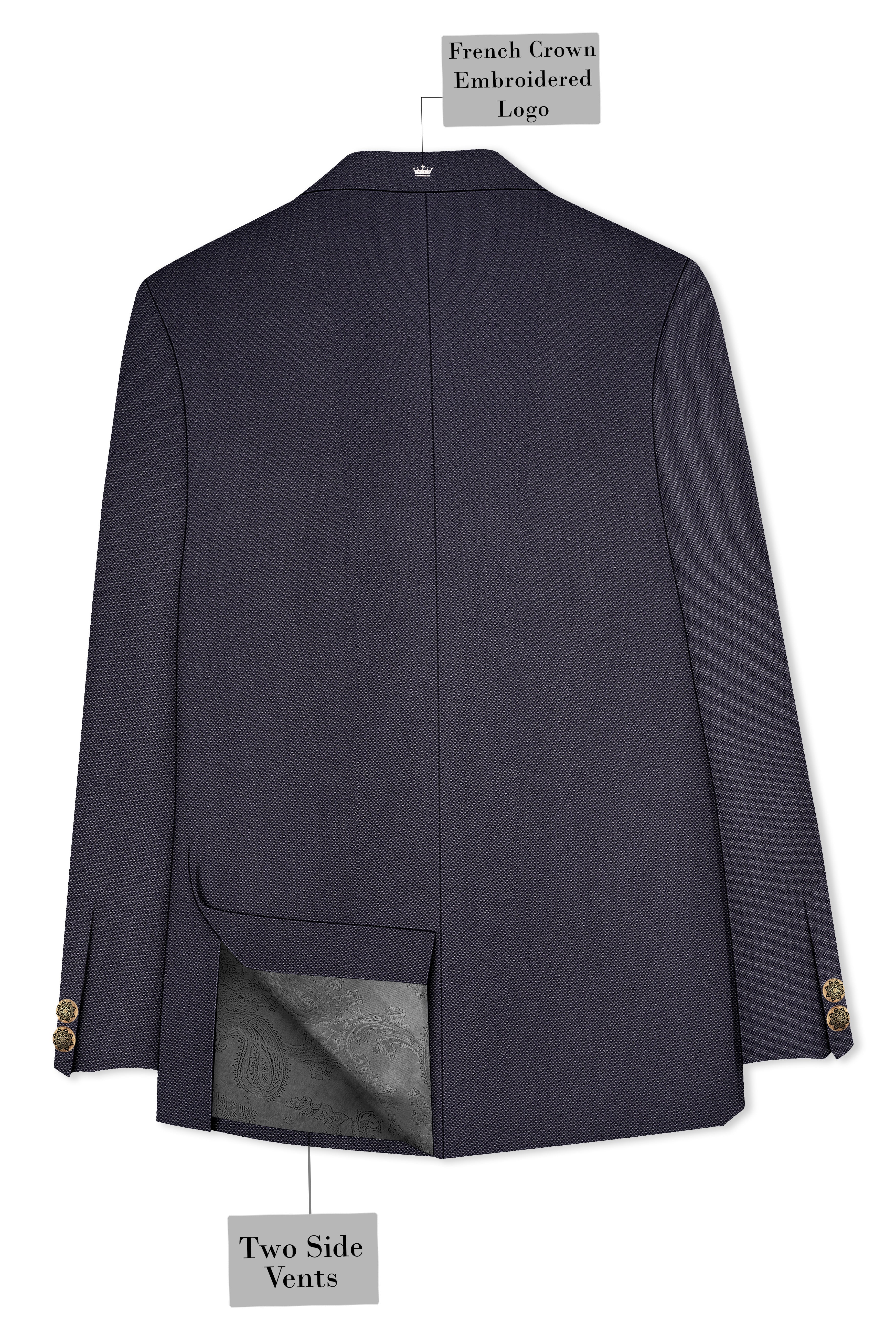 Fuscous Gray Cross Placket Bandhgala Suit