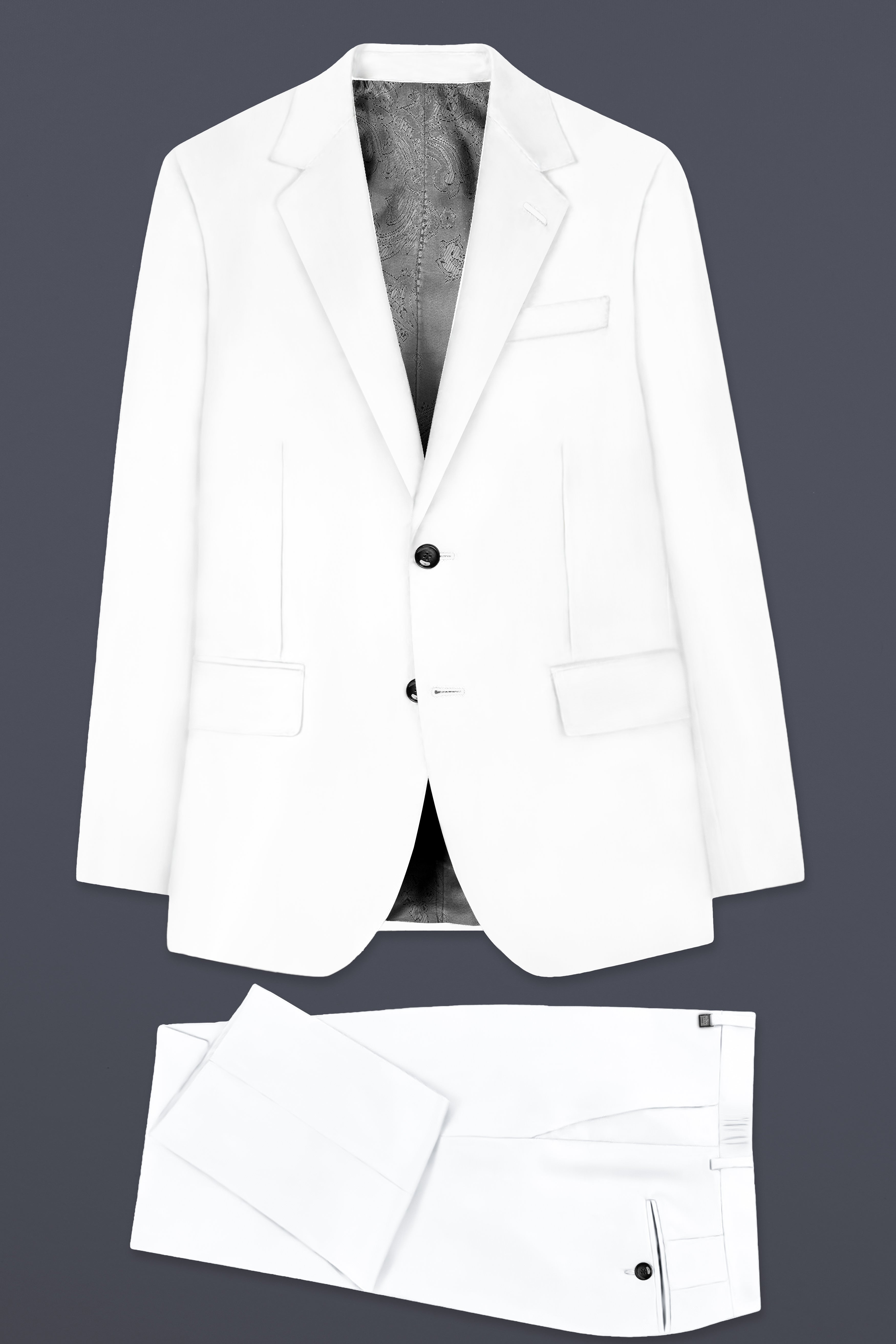 Bright White Luxurious Linen Suit