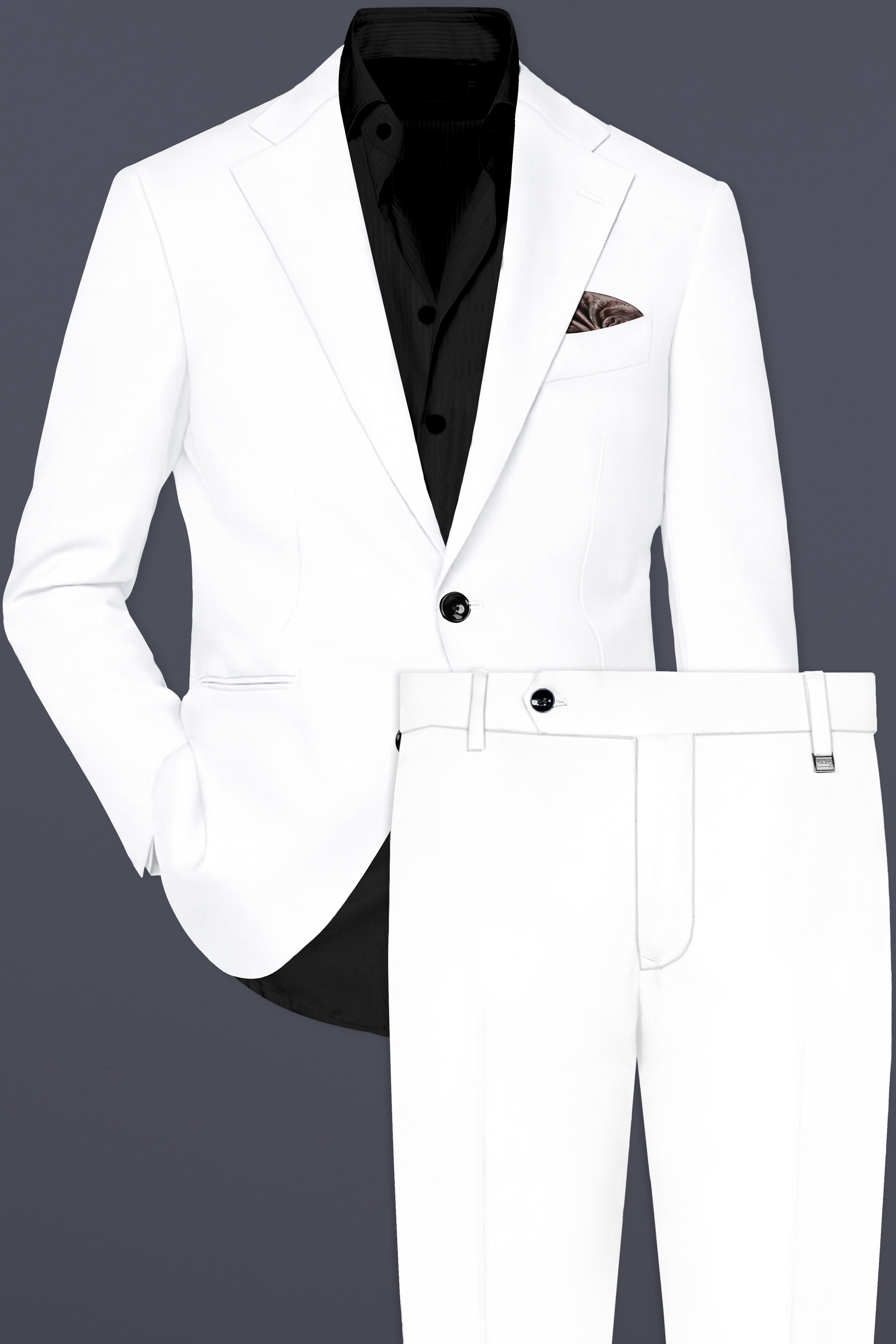 Bright White Luxurious Linen Suit