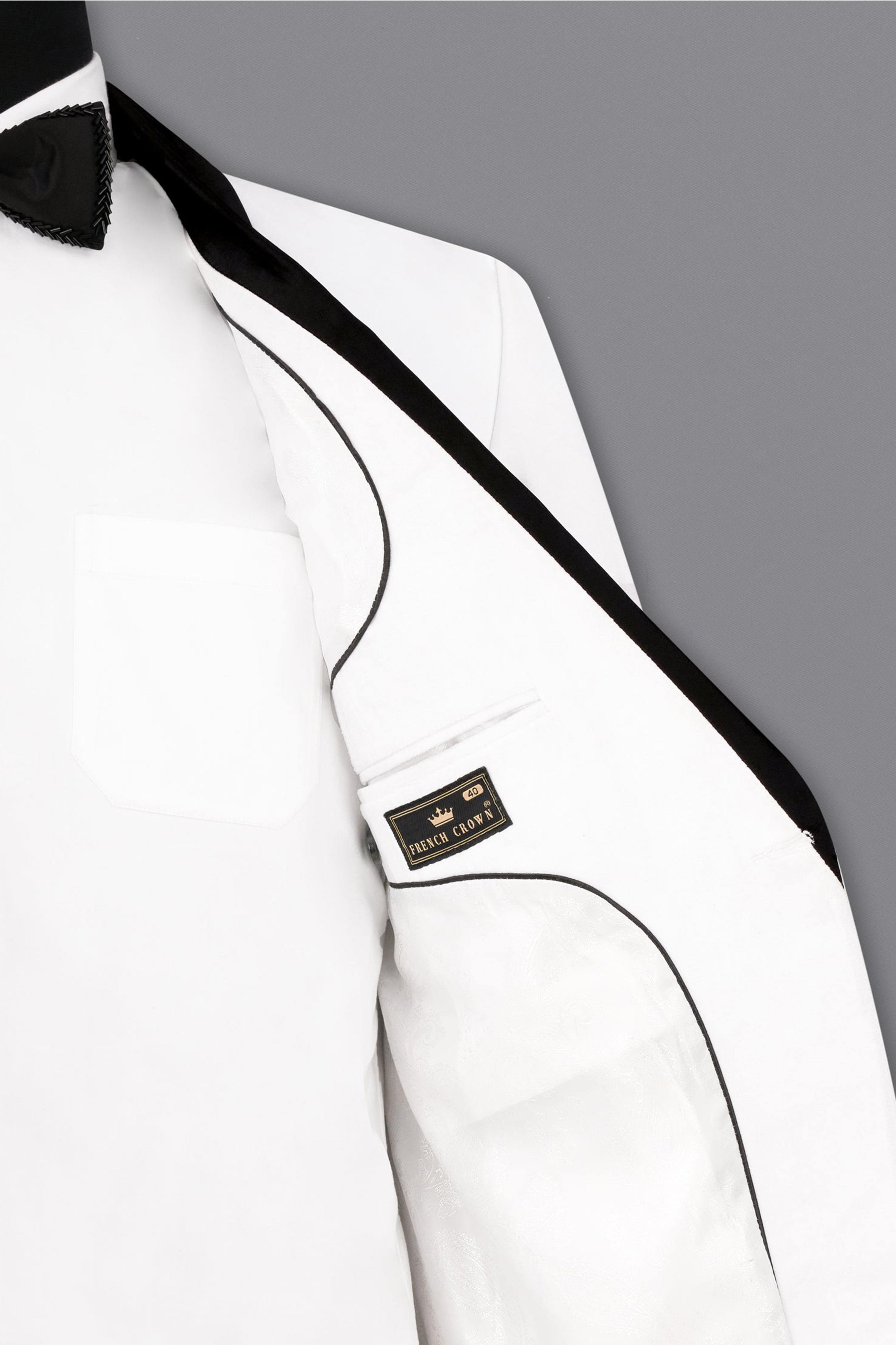 Bright White Single Breasted Premium Velvet Designer Suit