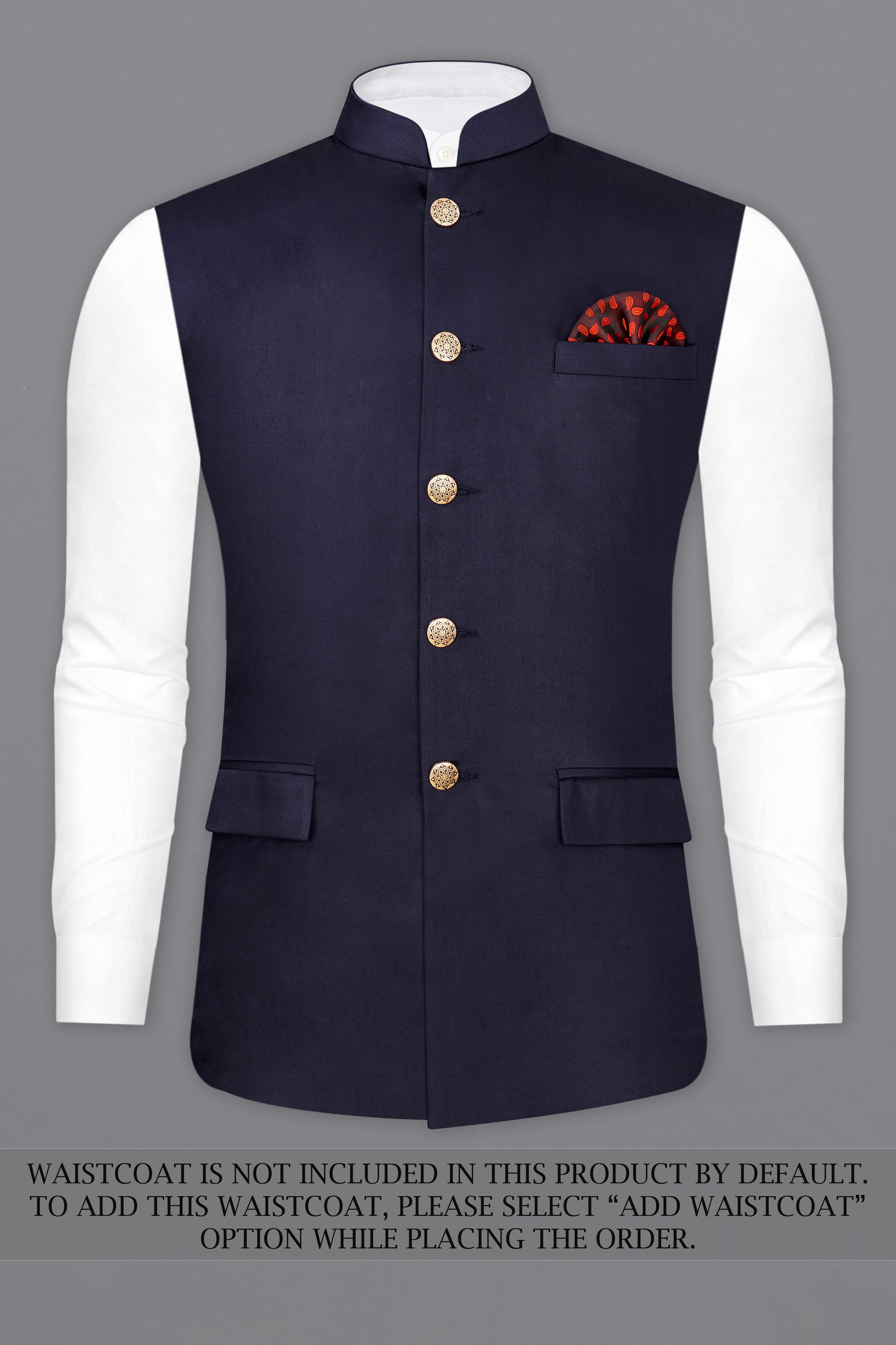 Blue Subtle Sheen Bandhgala Suit