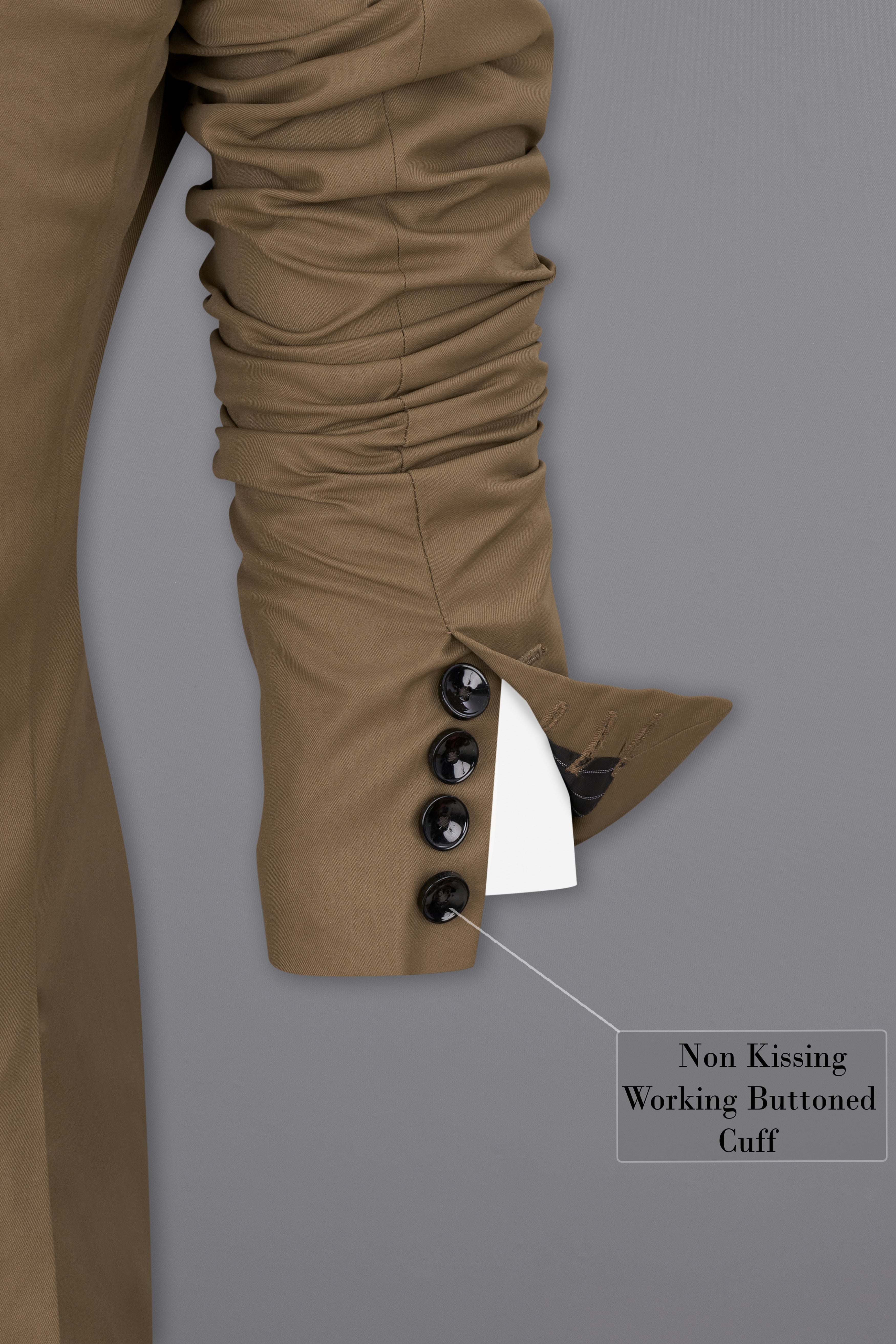 Khaki Brown Single Breasted Suit