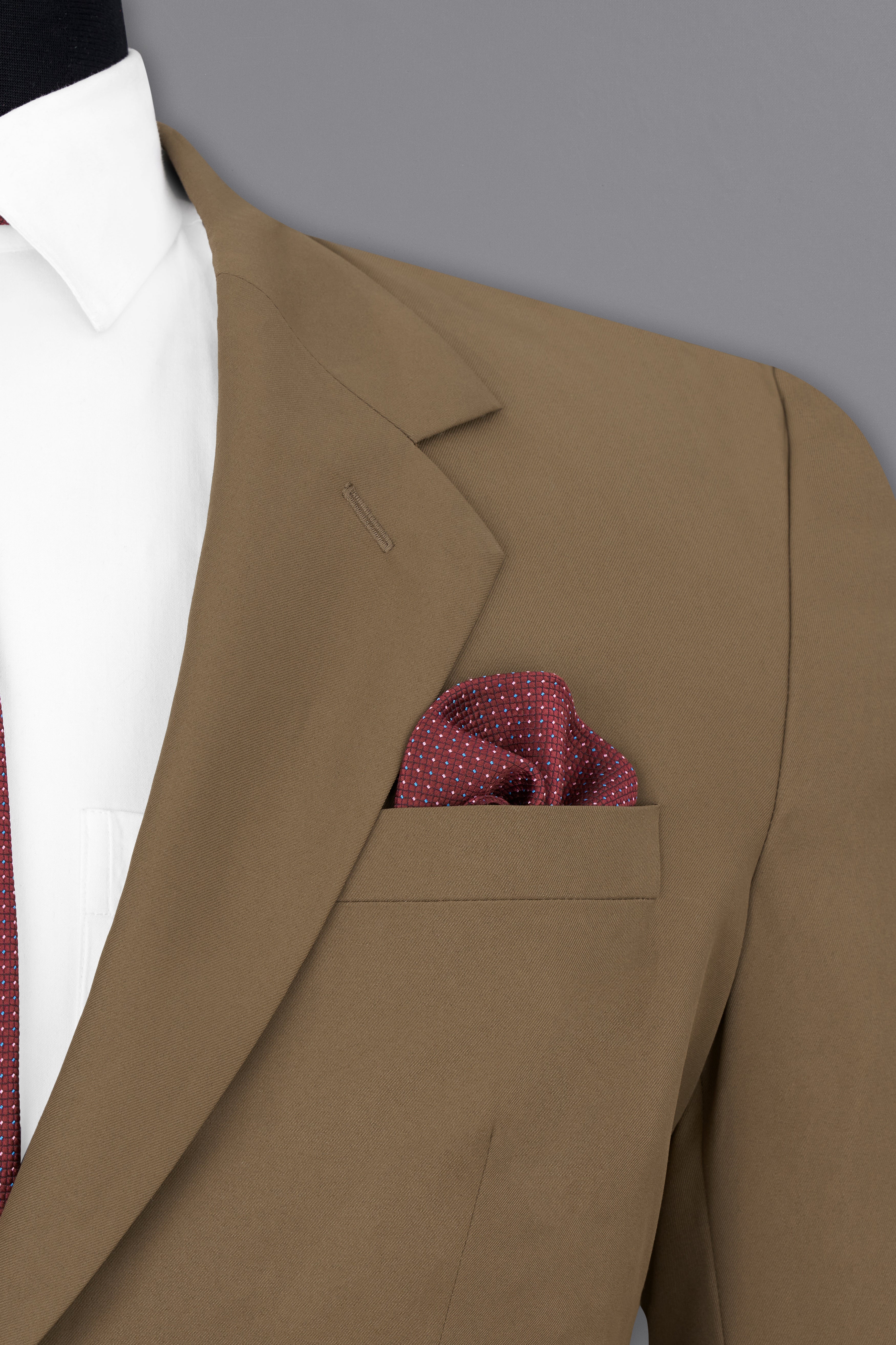 Khaki Brown Single Breasted Suit