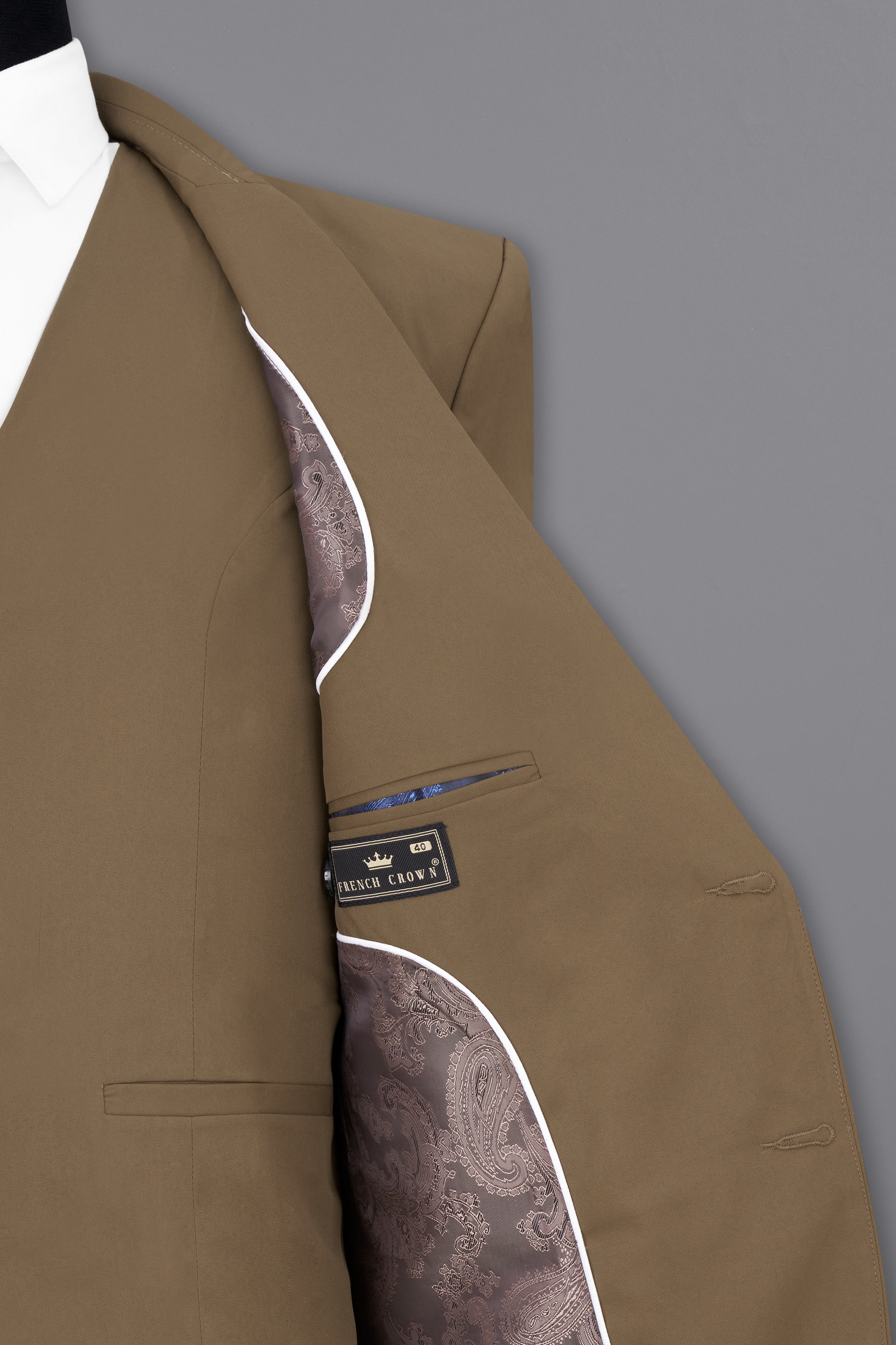 Khaki Brown Single Breasted Suit