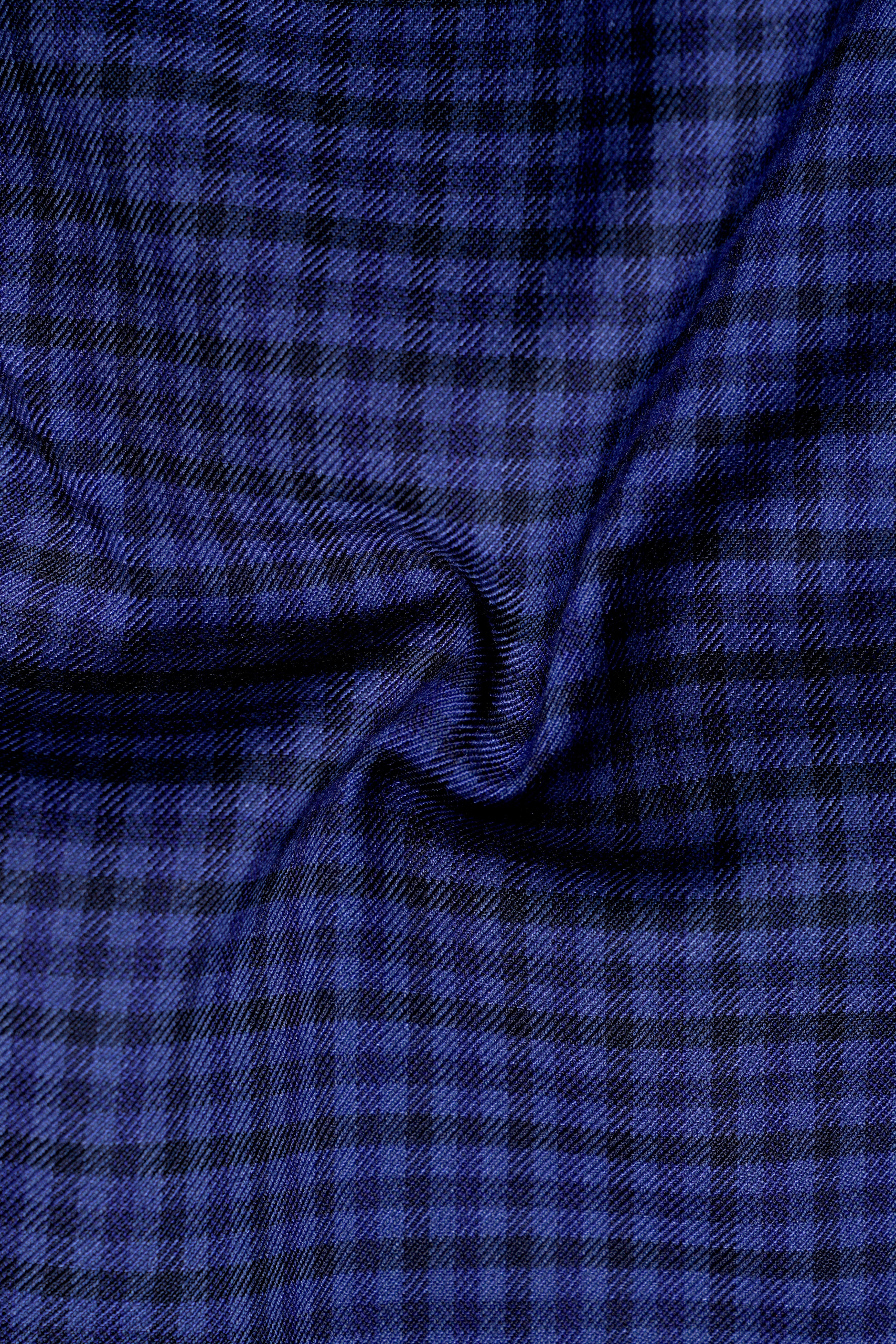 Victoria Blue Gingham Checkered Single Breasted Suit