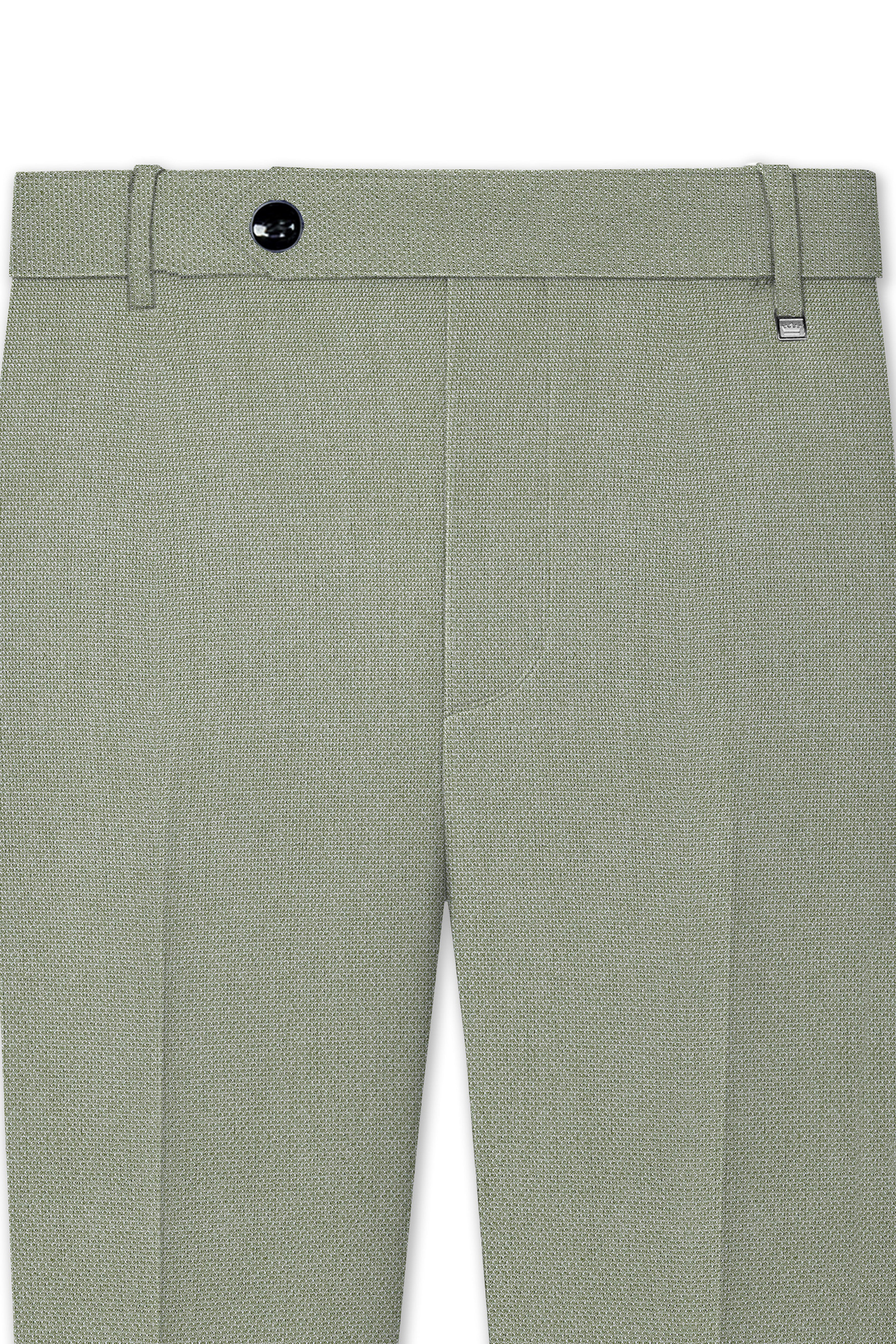 Sandstone Green Cross Placket Bandhgala Suit