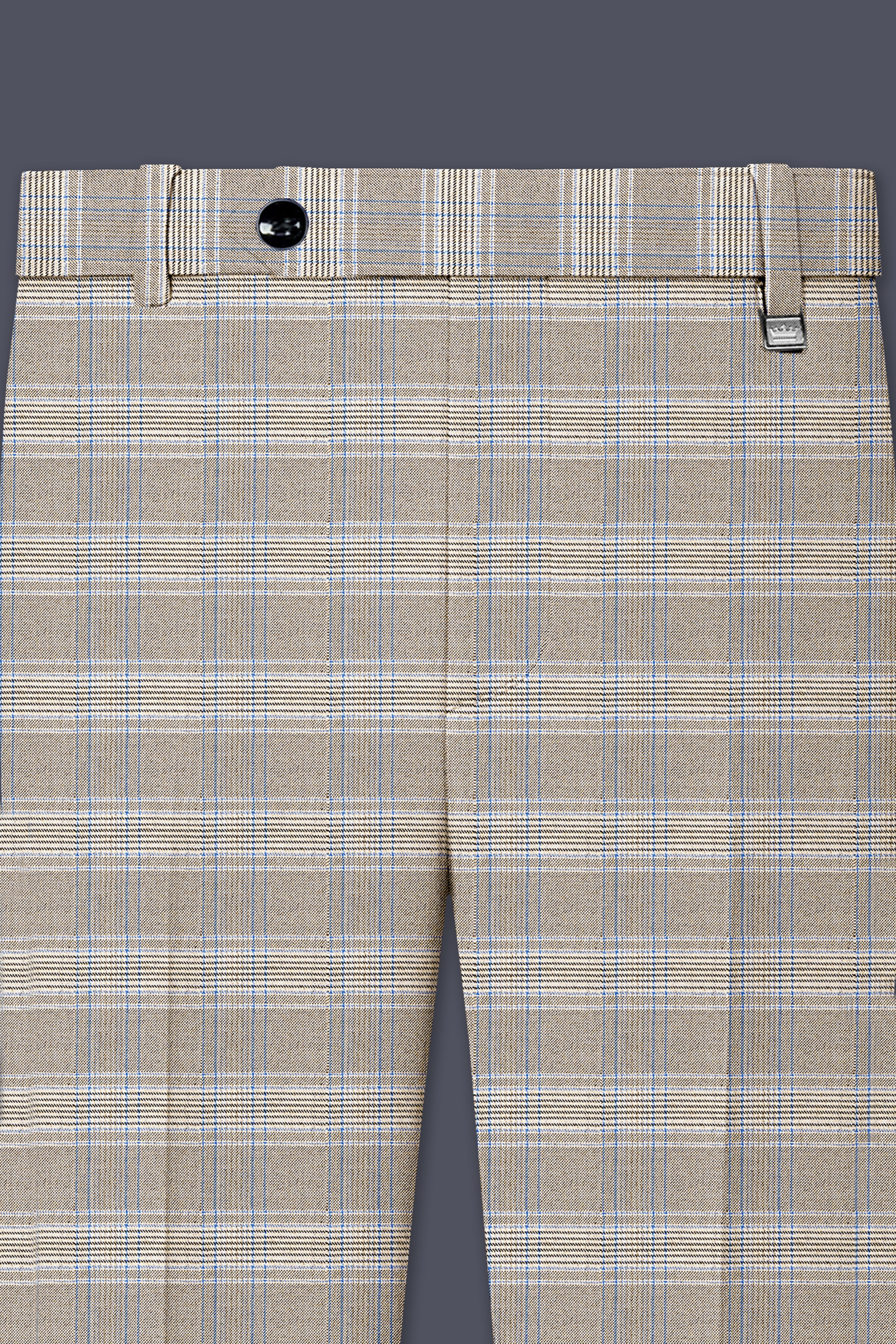 Sandrift Brown with Persian Blue Plaid Single Breasted Suit
