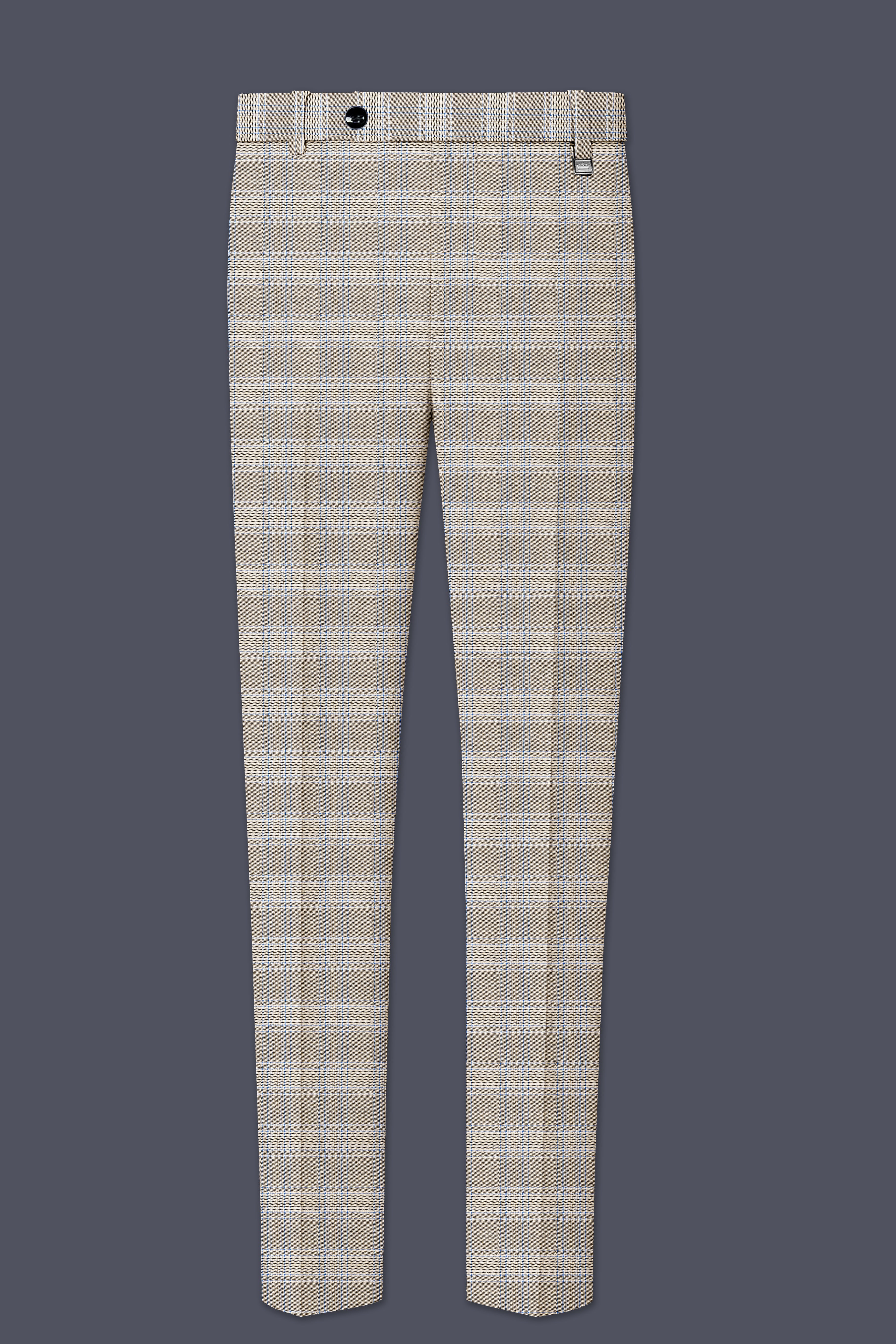 Sandrift Brown with Persian Blue Plaid Single Breasted Suit