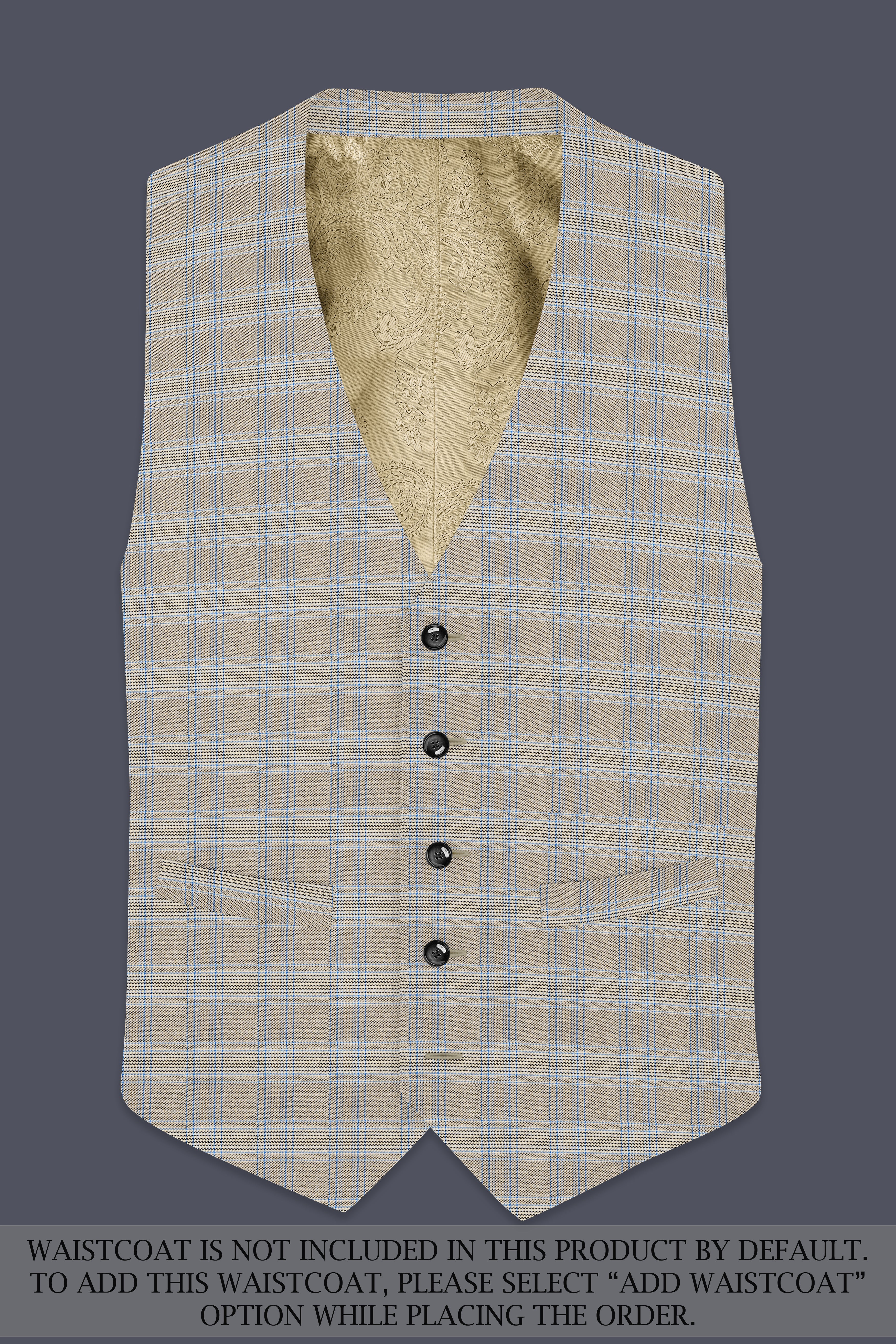 Sandrift Brown with Persian Blue Plaid Single Breasted Suit