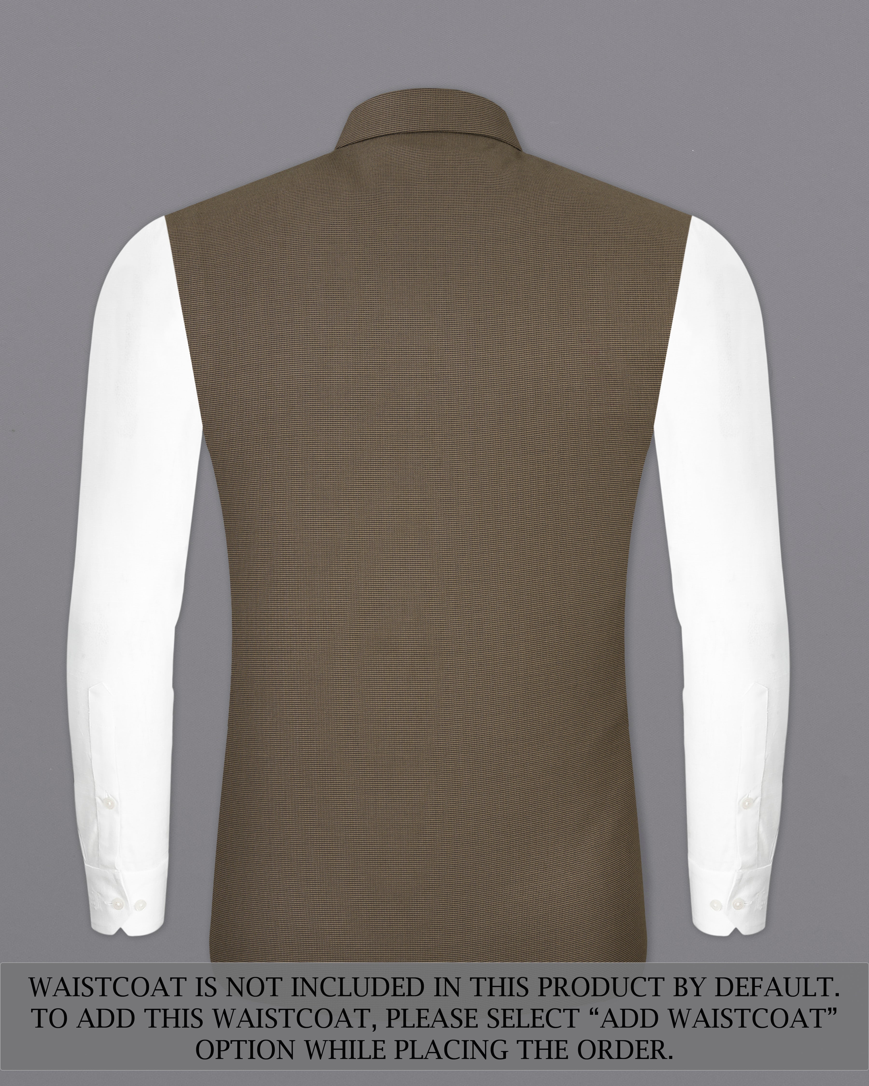 Fuscous Brown Cross Placket Bandhgala Suit