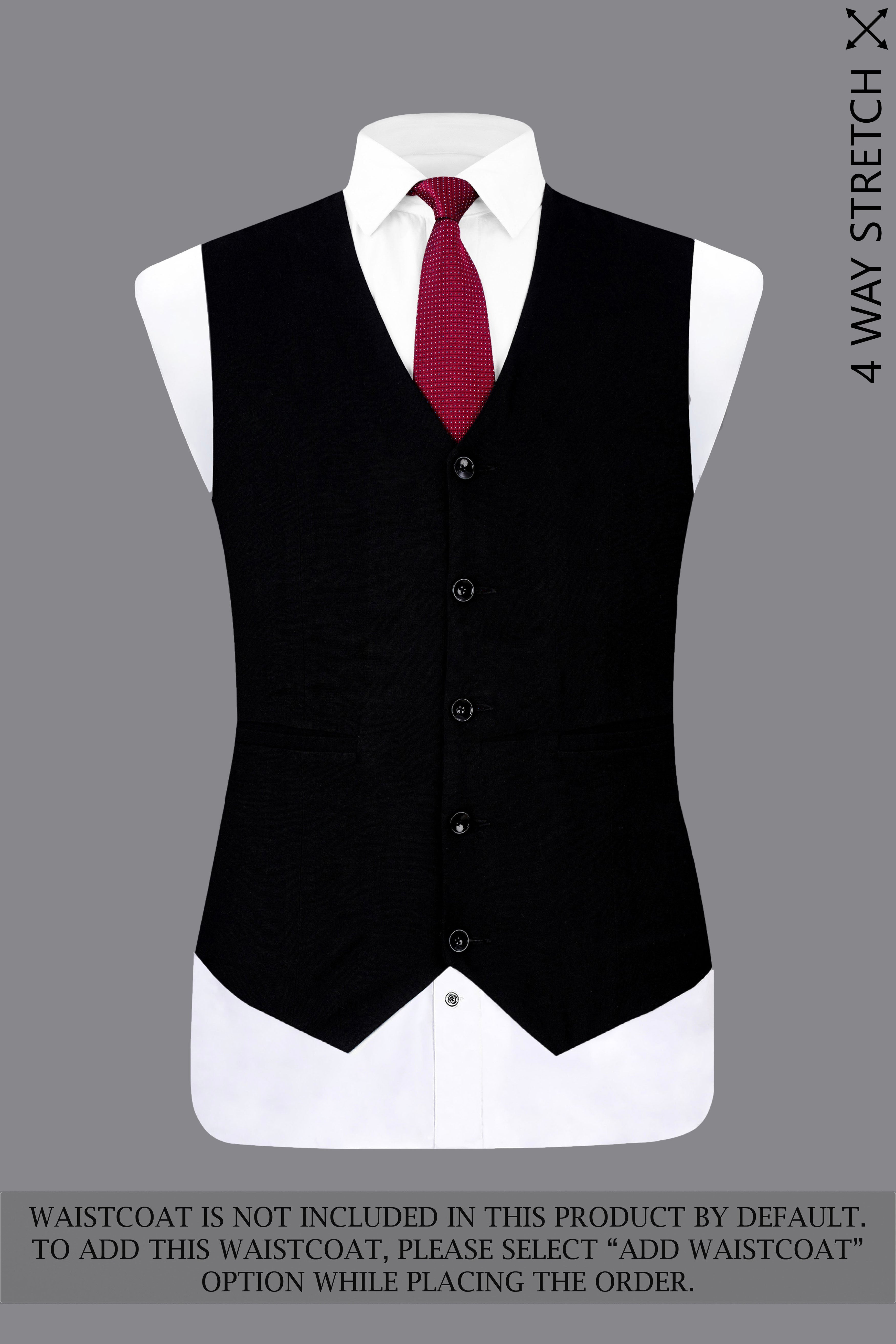 Noirex-Korean Black ( The Best Black We Have ) with Gray 4-Way Stretch Wrinkle-Free Single Breasted Designer Suit