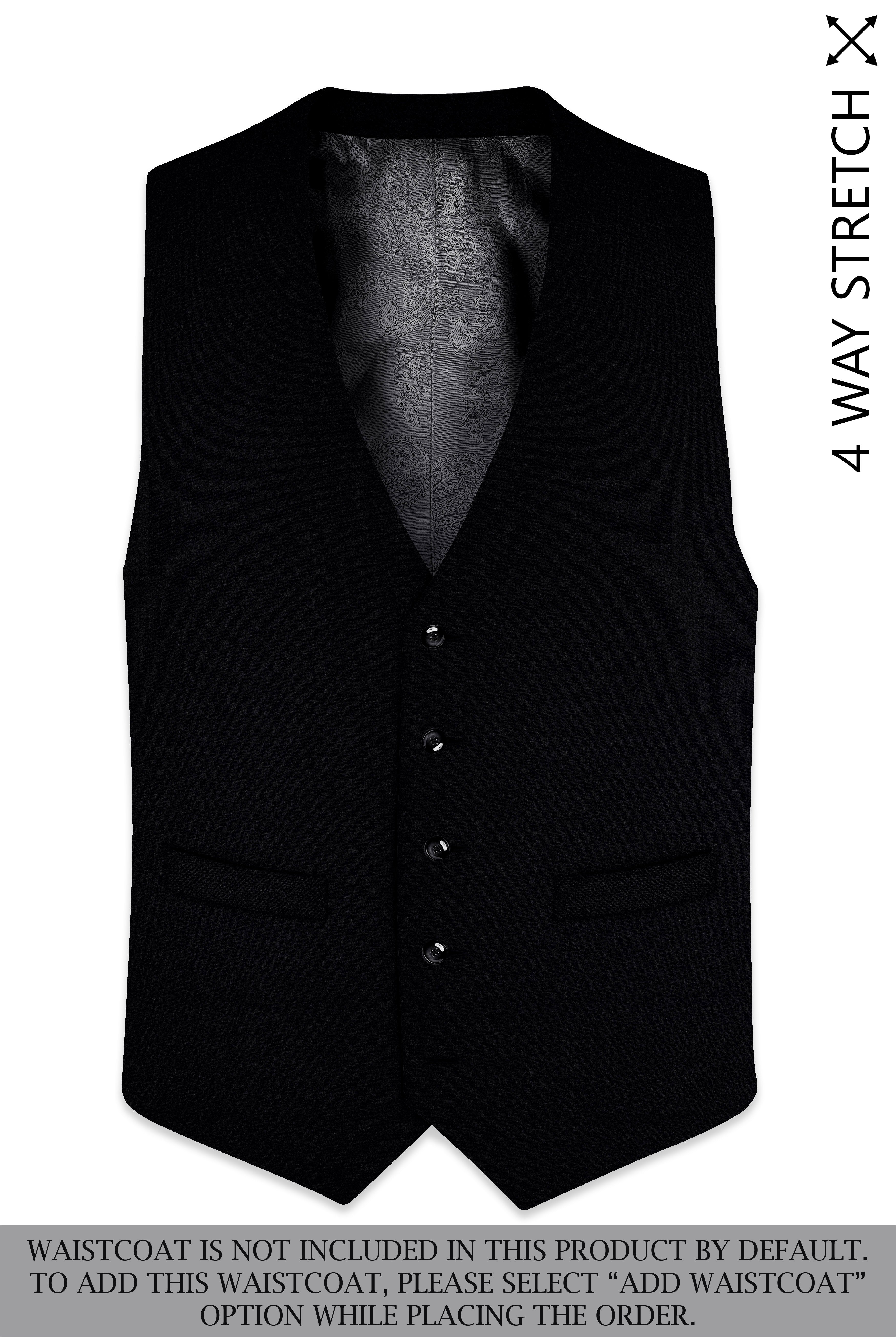 Noirex-Korean Black (The Best Black We Have) 4-Way Stretch Wrinkle-Free Double Breasted Suit
