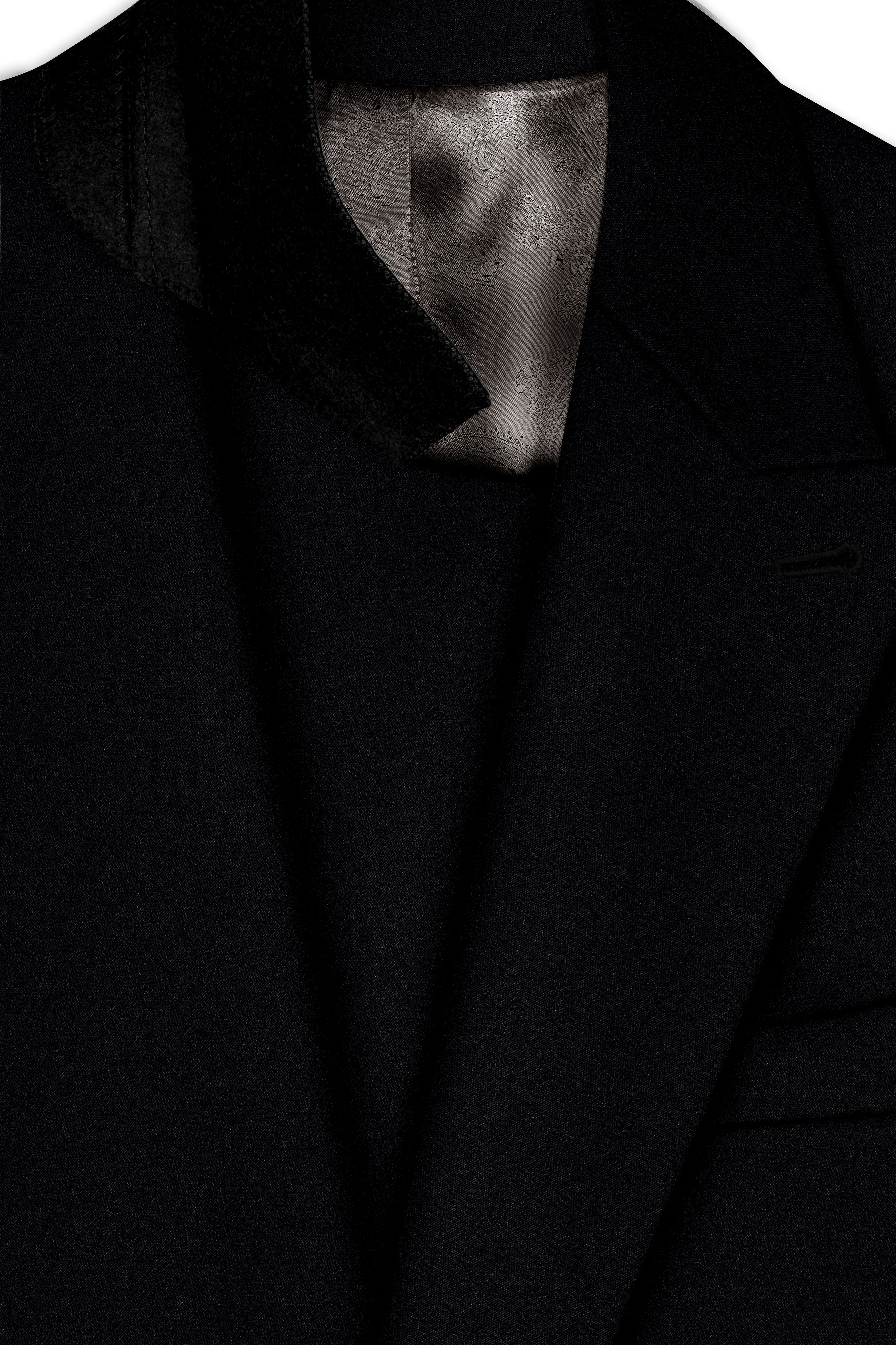 Noirex-Korean Black (The Best Black We Have) 4-Way Stretch Wrinkle-Free Double Breasted Suit