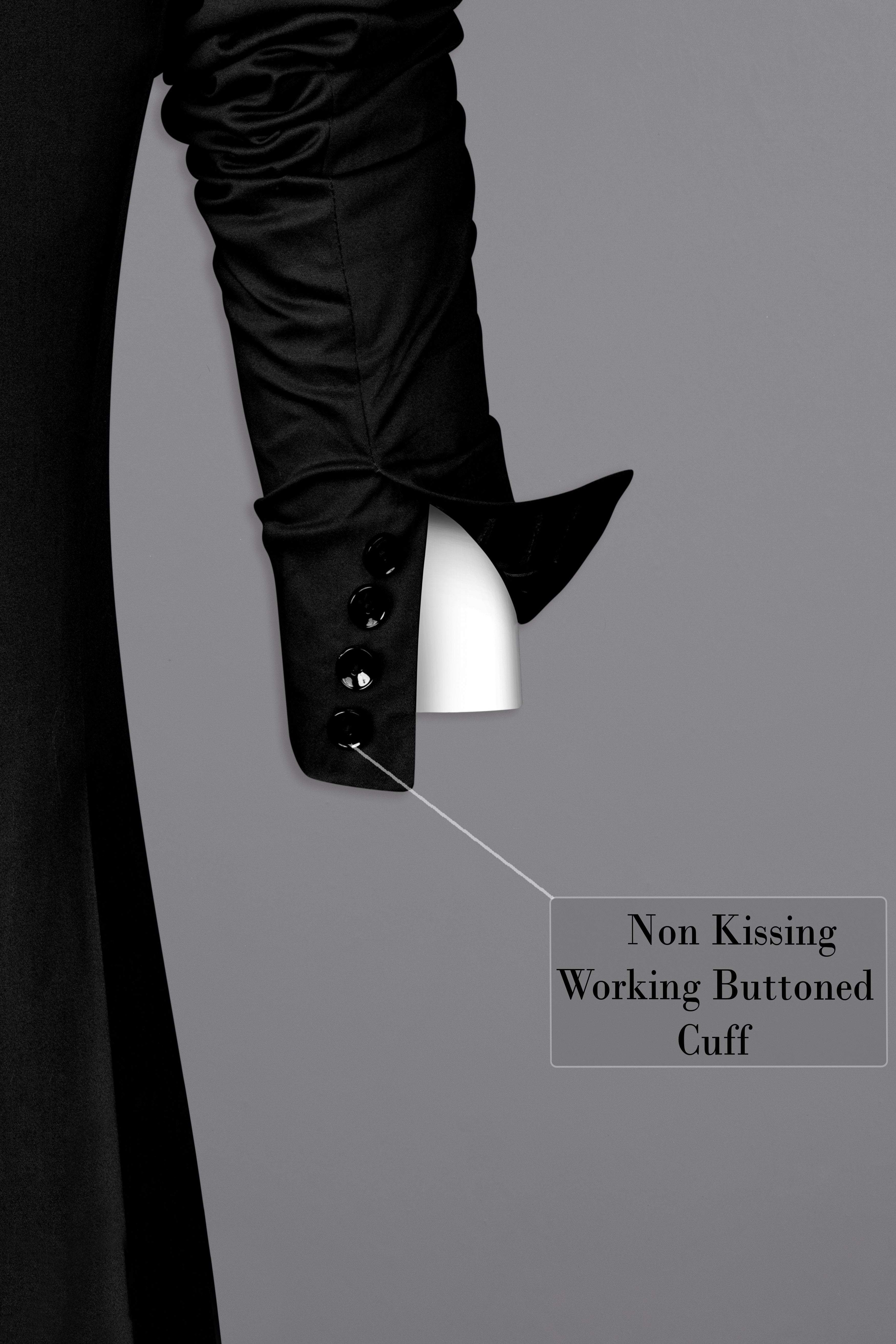 Jade Black Stretchable Premium Cotton Tuxedo Traveler Suit