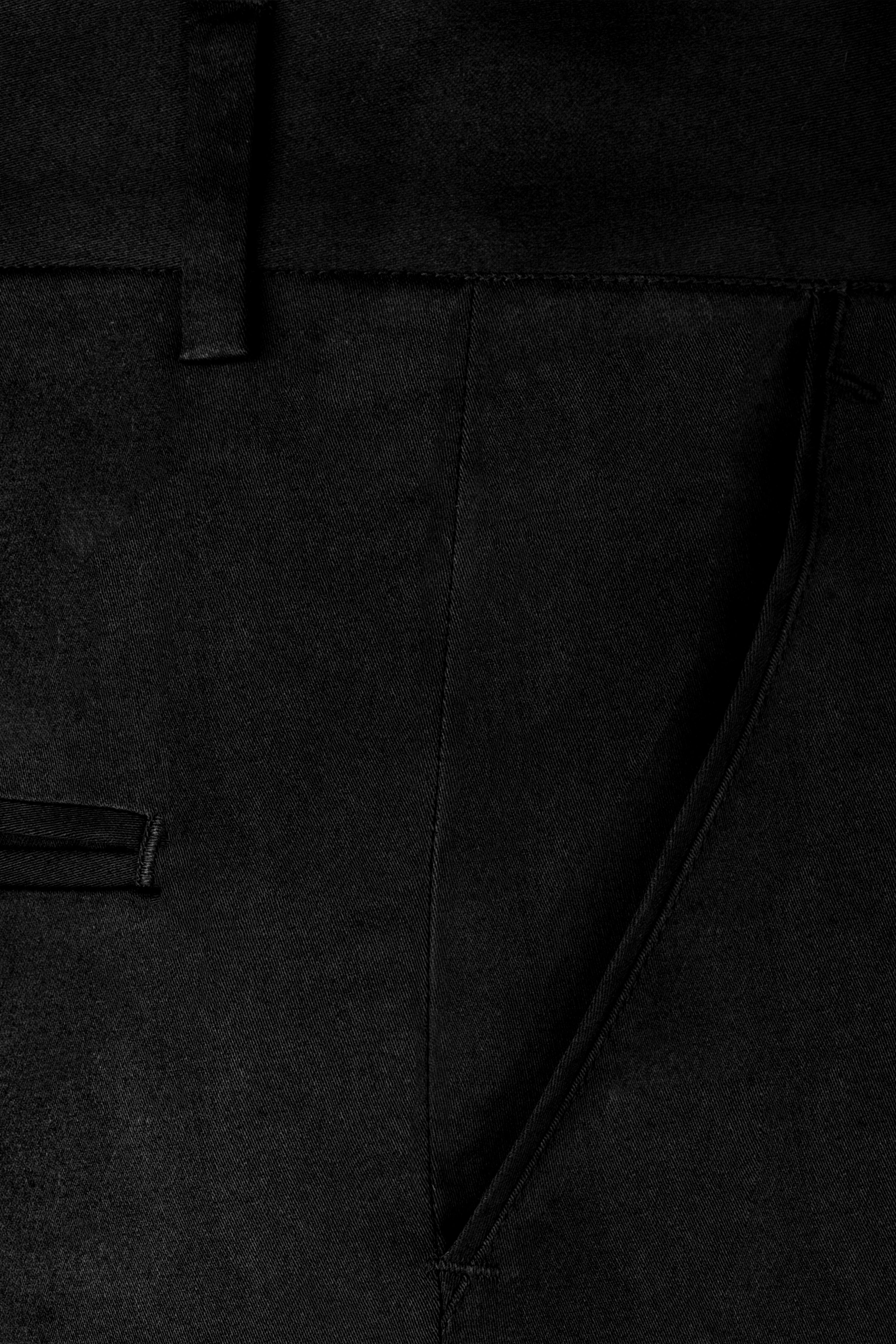 Jade Black Stretchable Premium Cotton Tuxedo Traveler Suit