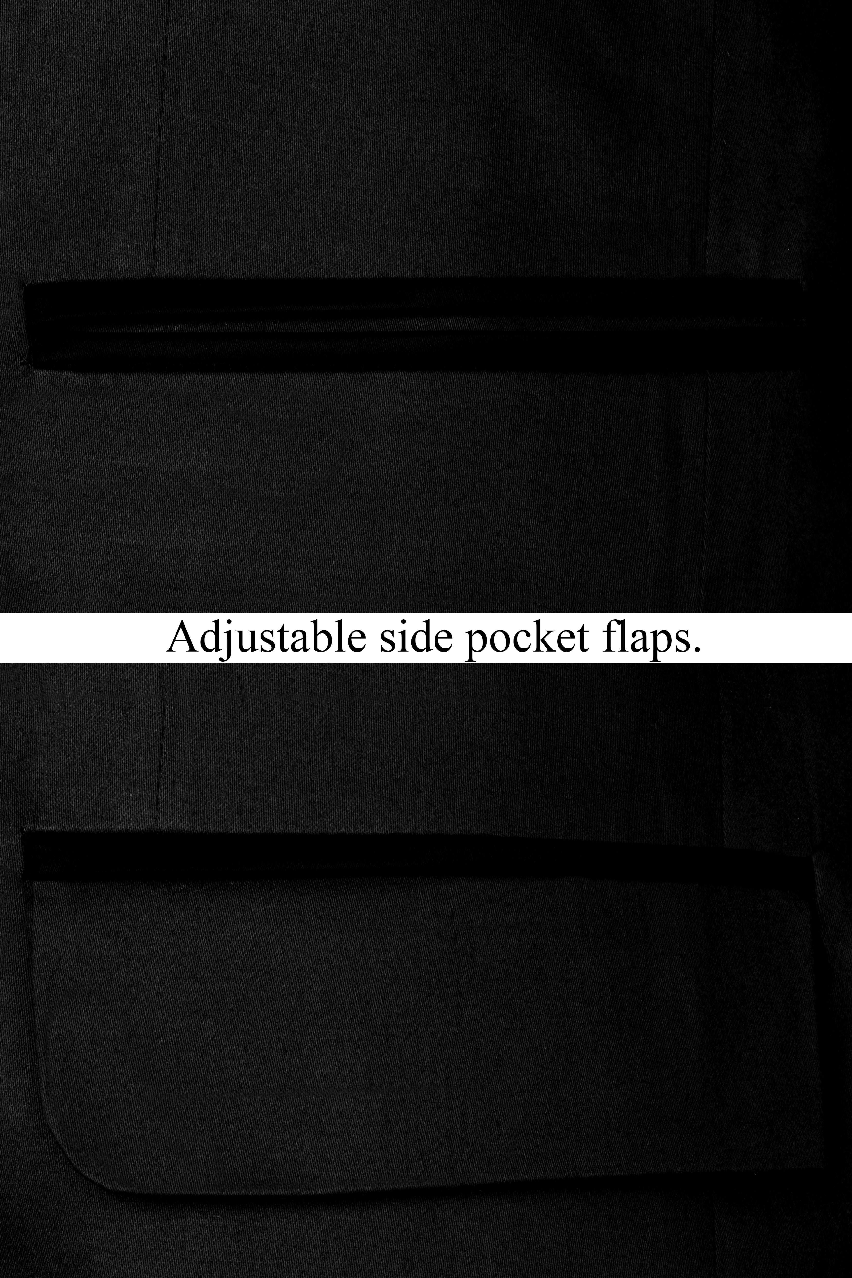 Jade Black Stretchable Premium Cotton Tuxedo Traveler Suit