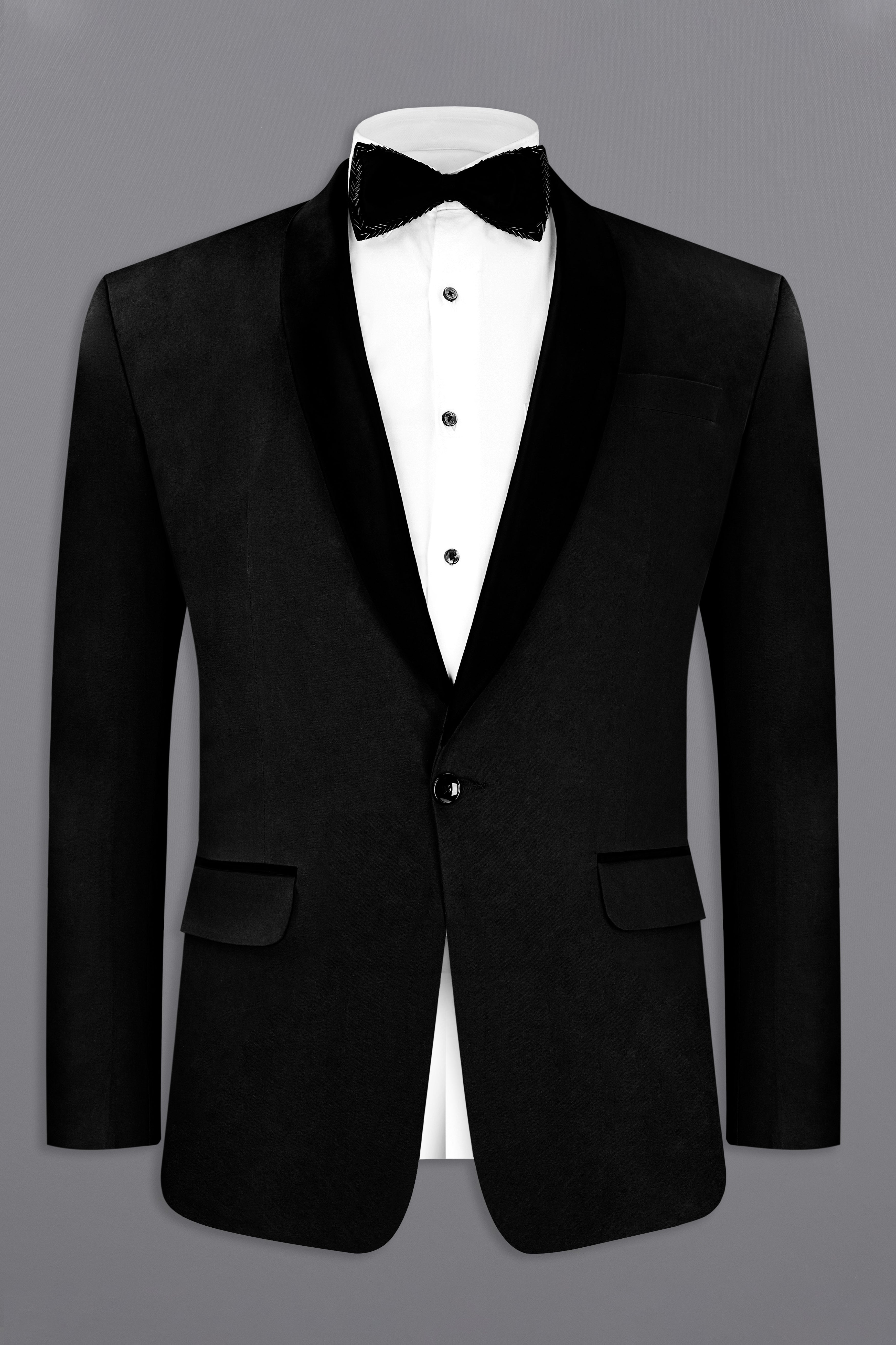 Jade Black Stretchable Premium Cotton Tuxedo Traveler Suit