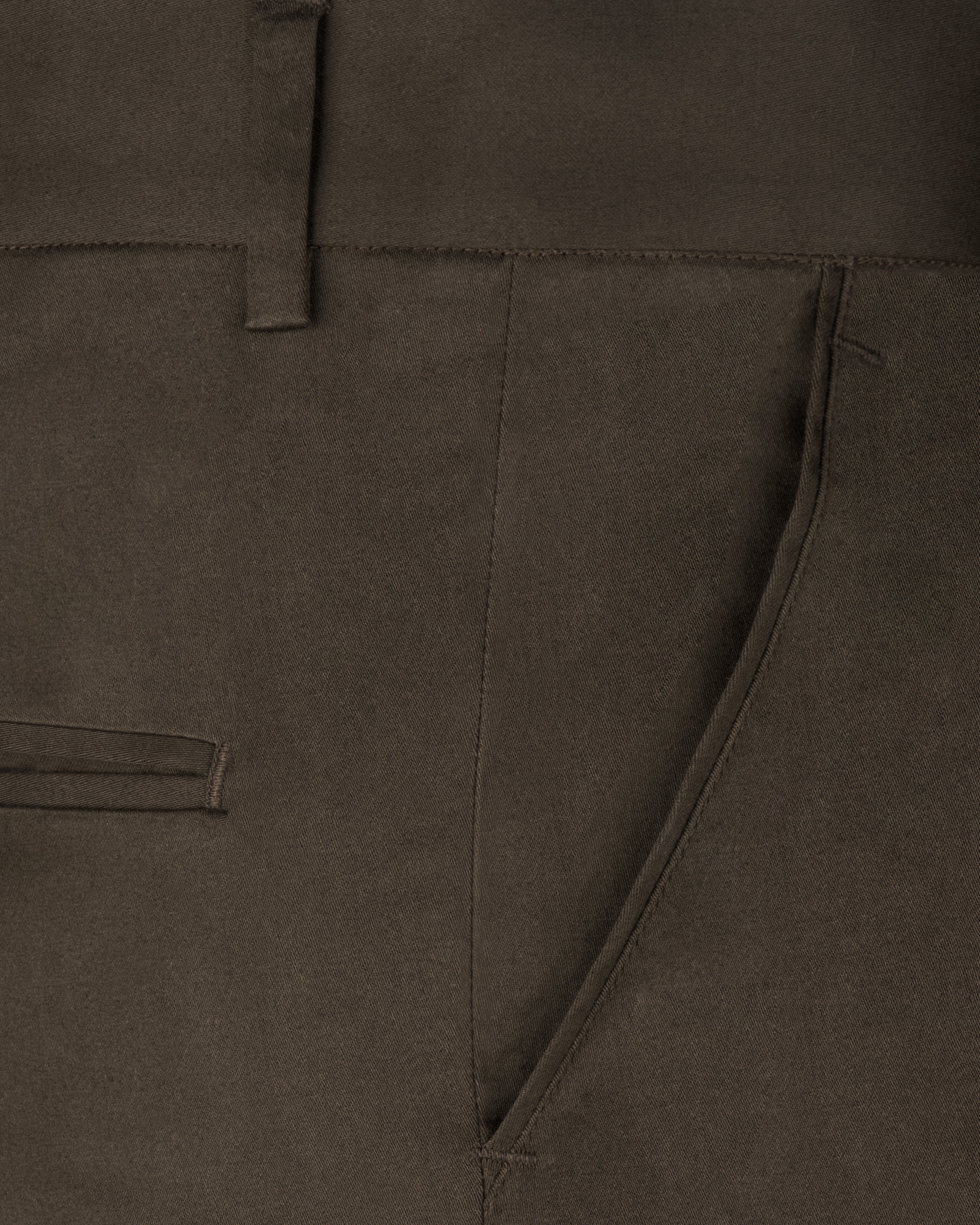 Walnut Brown Solid Stretchable Premium Cotton Traveler Suit