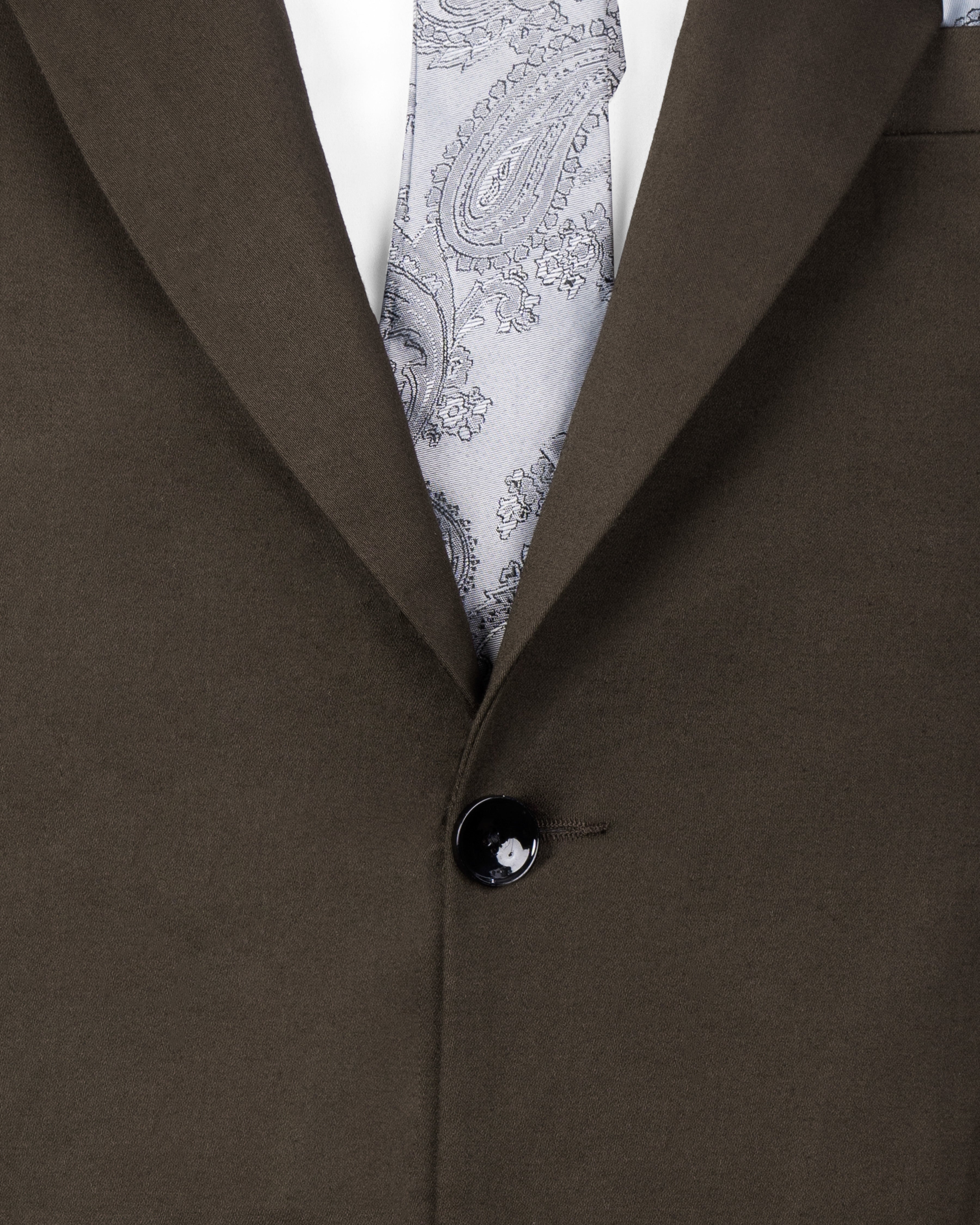 Walnut Brown Solid Stretchable Premium Cotton Traveler Suit