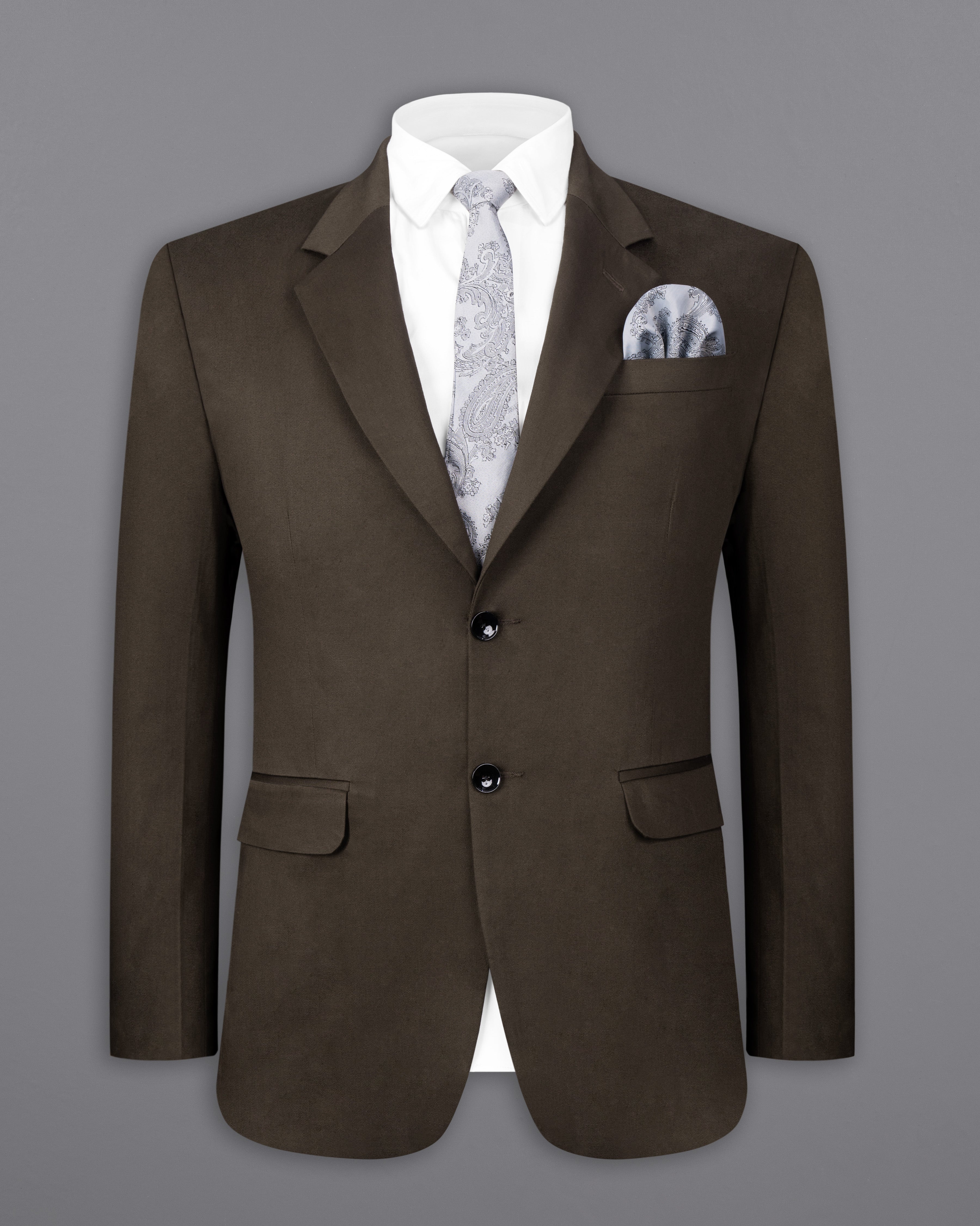 Walnut Brown Solid Stretchable Premium Cotton Traveler Suit
