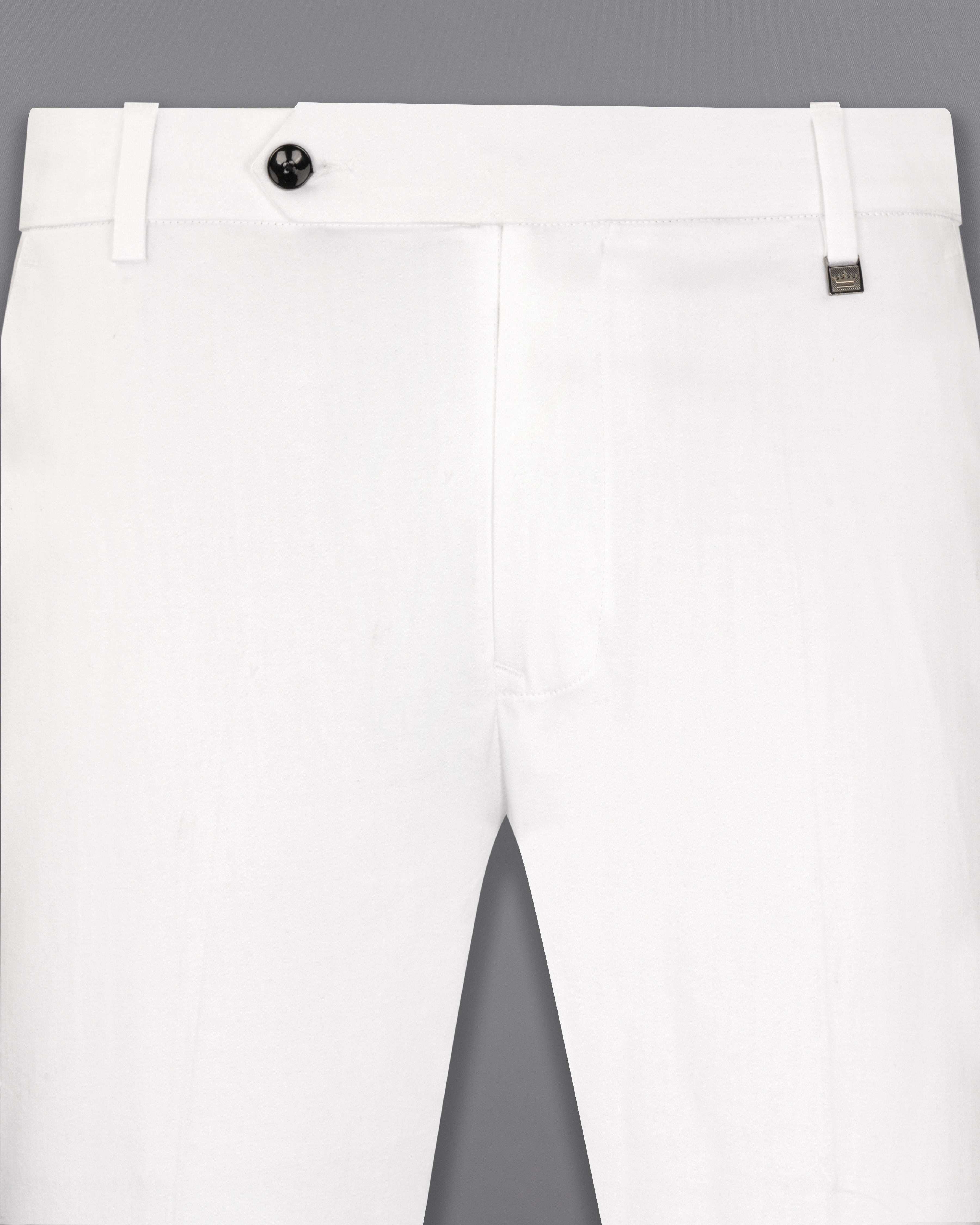 Bright White Stretchable Premium Cotton Tuxedo Traveler Suit
