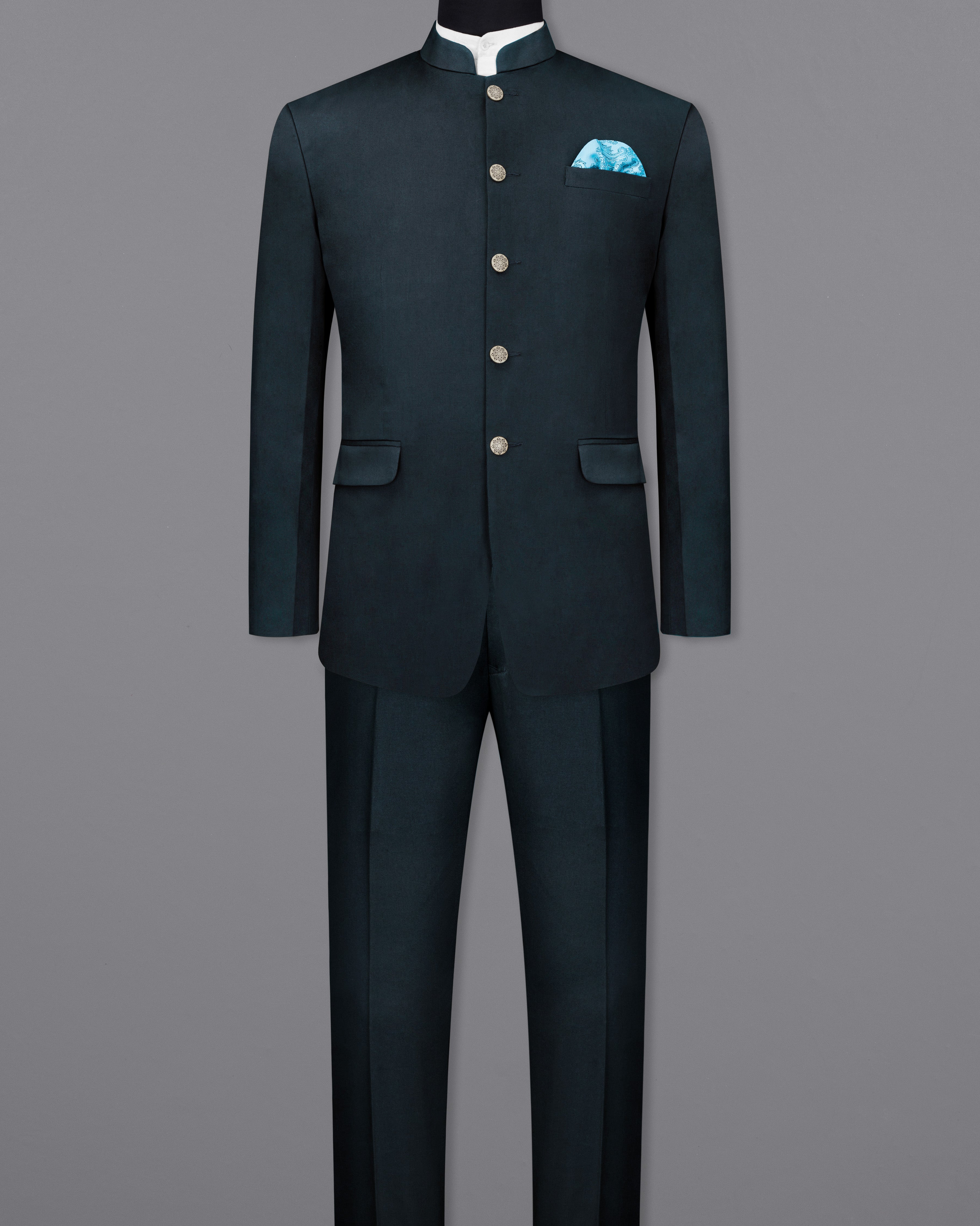 Timber Sea Blue Solid Stretchable Premium Cotton Bandhgala Traveler Suit ST2639-BG-36, ST2639-BG-38, ST2639-BG-40, ST2639-BG-42, ST2639-BG-44, ST2639-BG-46, ST2639-BG-48, ST2639-BG-50, ST2639-BG-52, ST2639-BG-54, ST2639-BG-56, ST2639-BG-58, ST2639-BG-60