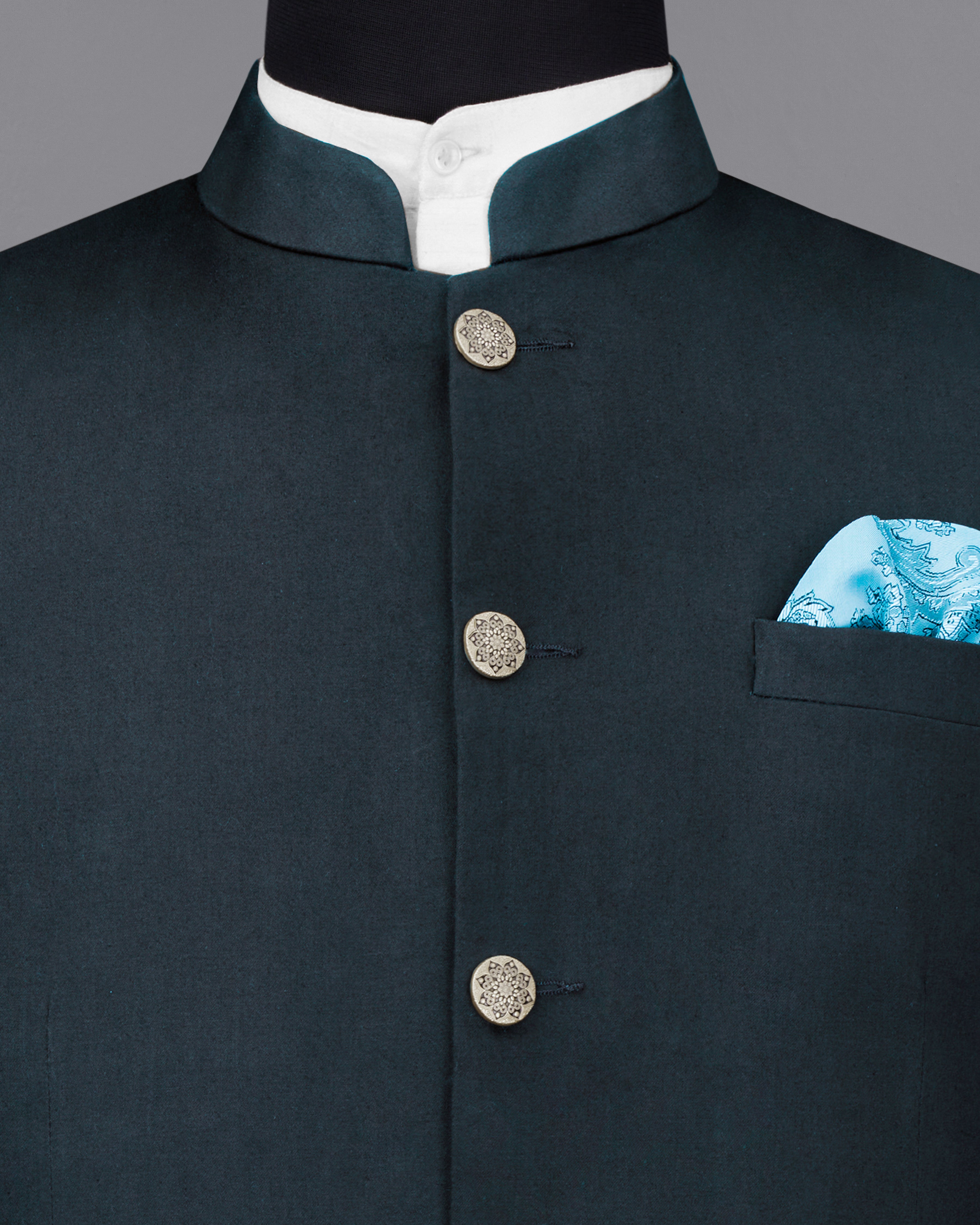 Timber Sea Blue Solid Stretchable Premium Cotton Bandhgala Traveler Suit ST2639-BG-36, ST2639-BG-38, ST2639-BG-40, ST2639-BG-42, ST2639-BG-44, ST2639-BG-46, ST2639-BG-48, ST2639-BG-50, ST2639-BG-52, ST2639-BG-54, ST2639-BG-56, ST2639-BG-58, ST2639-BG-60