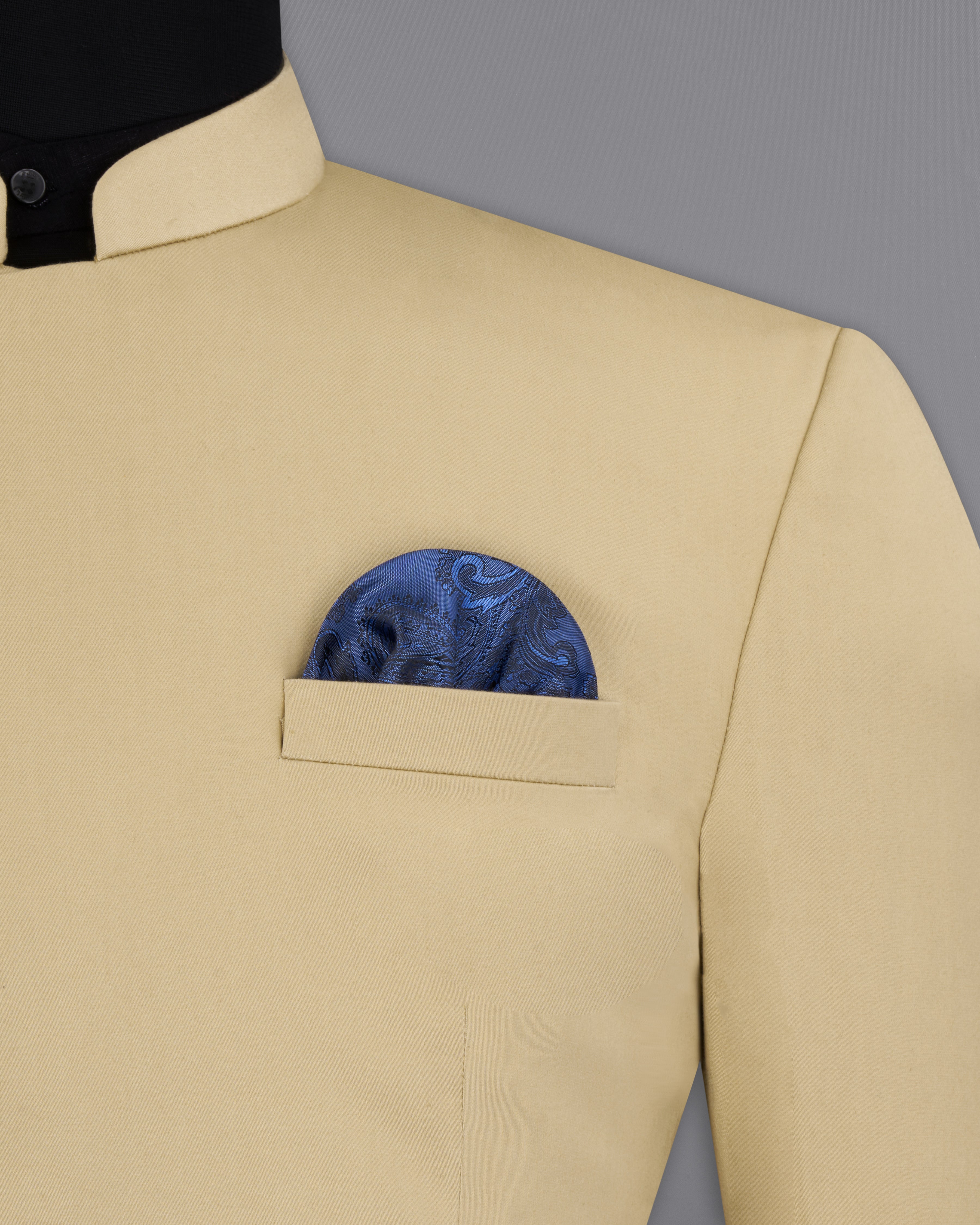 Pavlova Cream Cross Placket Stretchable Premium Cotton Bandhgala Traveler Suit ST2650-CBG-36, ST2650-CBG-38, ST2650-CBG-40, ST2650-CBG-42, ST2650-CBG-44, ST2650-CBG-46, ST2650-CBG-48, ST2650-CBG-50, ST2650-CBG-52, ST2650-CBG-54, ST2650-CBG-56, ST2650-CBG-58, ST2650-CBG-60