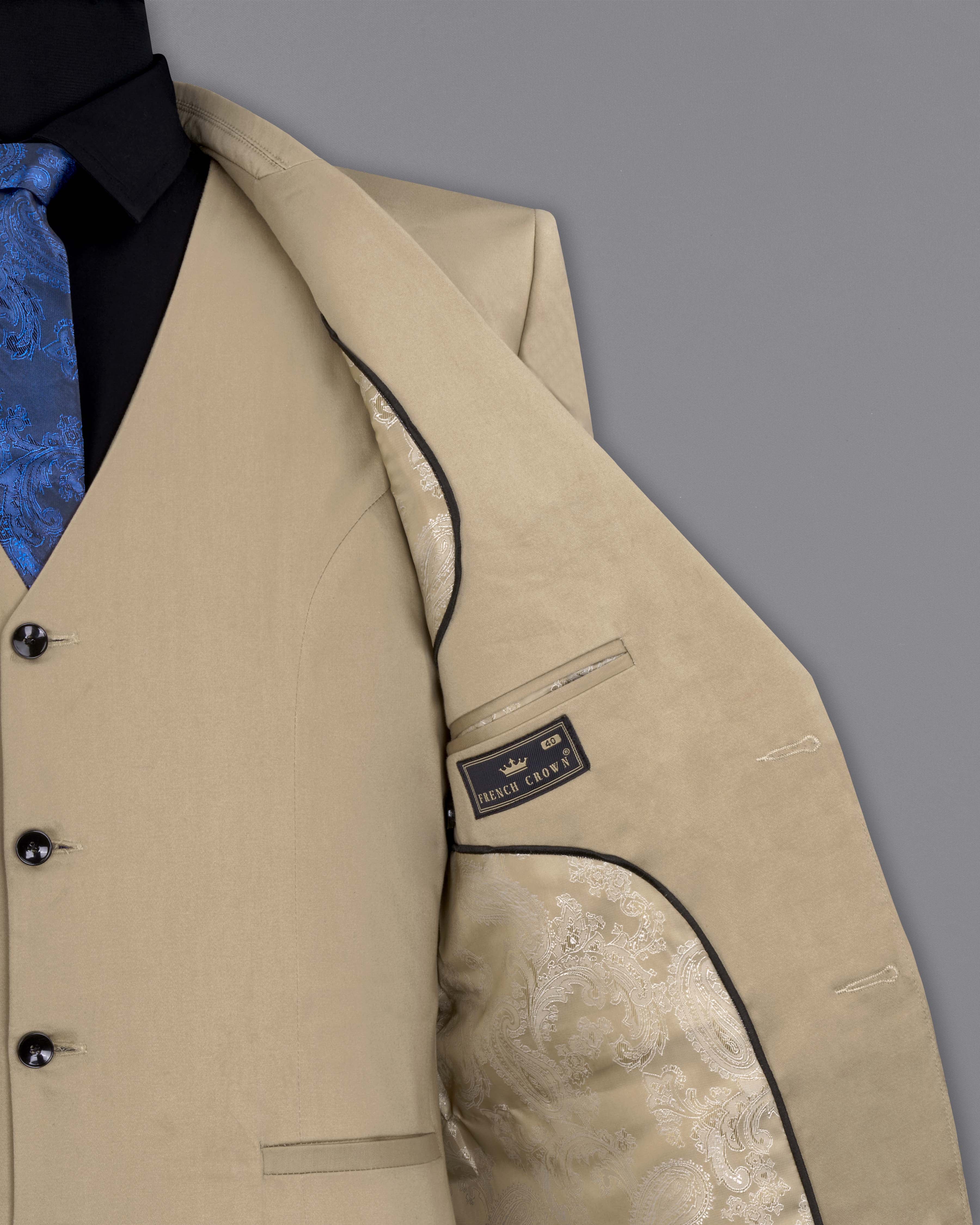 Quicksand Brown Stretchable Premium Cotton Traveler Suit ST2652-SB-36, ST2652-SB-38, ST2652-SB-40, ST2652-SB-42, ST2652-SB-44, ST2652-SB-46, ST2652-SB-48, ST2652-SB-50, ST2652-SB-52, ST2652-SB-54, ST2652-SB-56, ST2652-SB-58, ST2652-SB-60