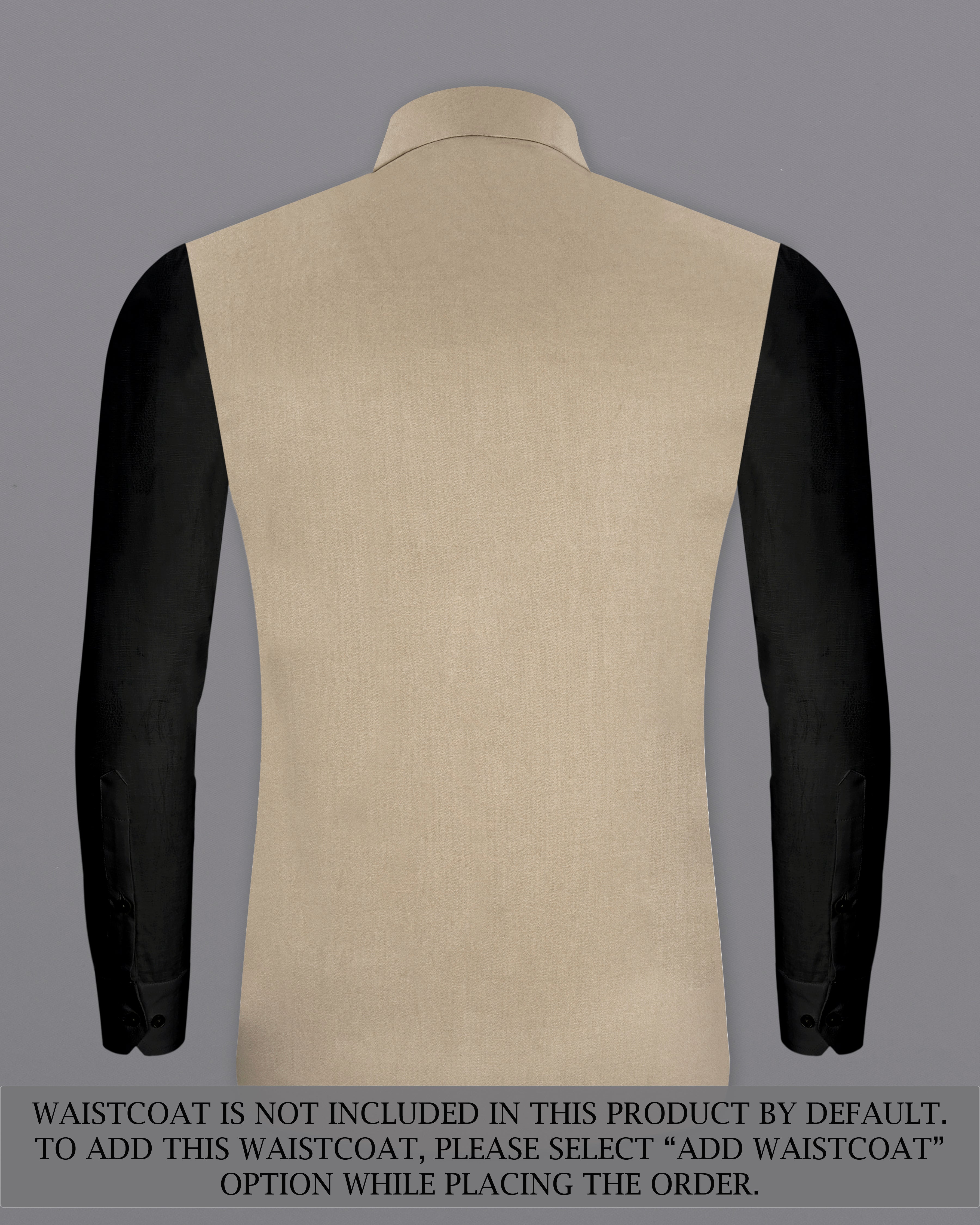 Quicksand Brown Stretchable Cross Placket Bandhgala Premium Cotton Traveler Suit