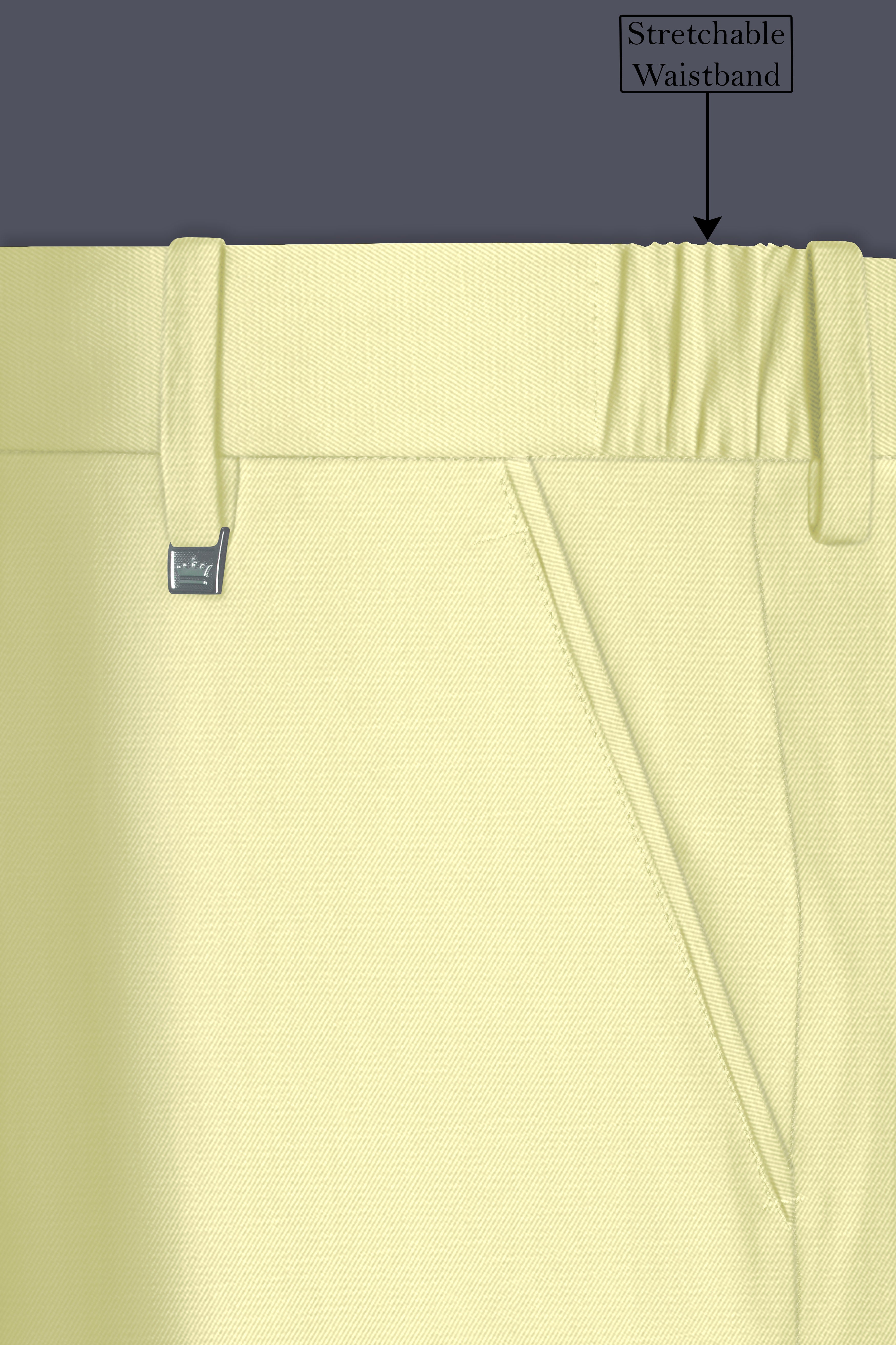 Maize Cream Stretchable Premium Cotton Traveler Suit