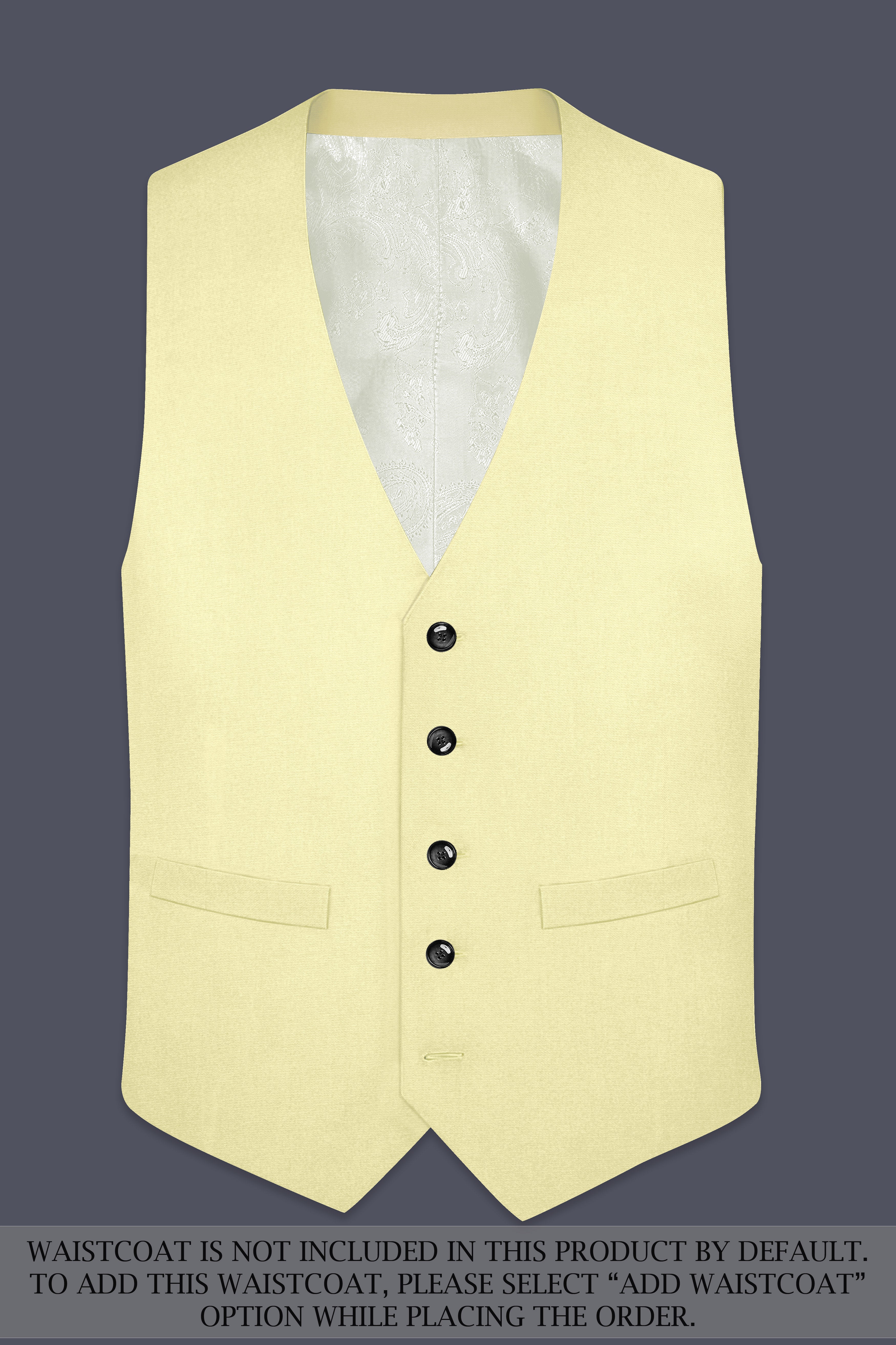 Maize Cream Stretchable Double Breasted Premium Cotton Traveler Suit