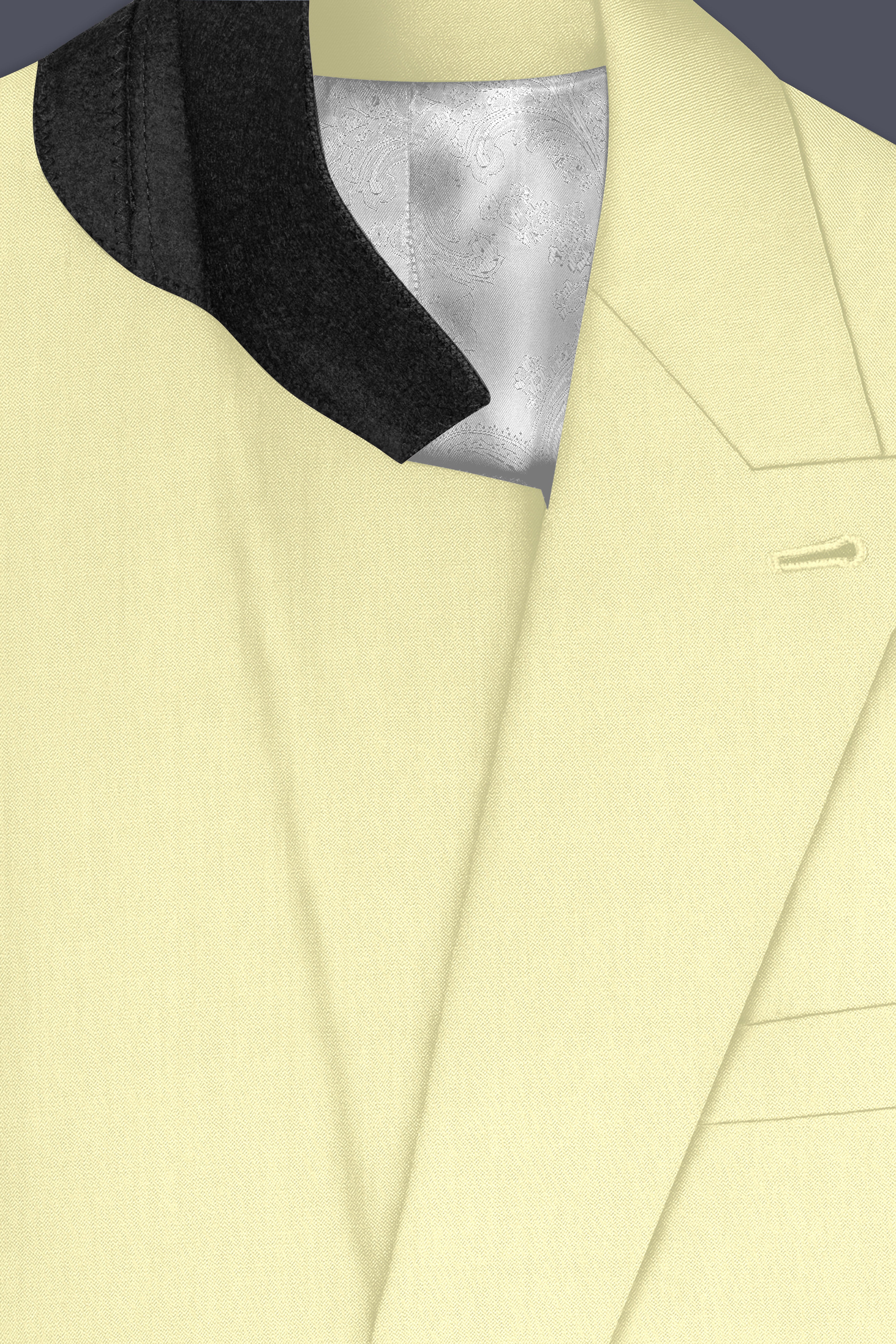 Maize Cream Stretchable Double Breasted Premium Cotton Traveler Suit