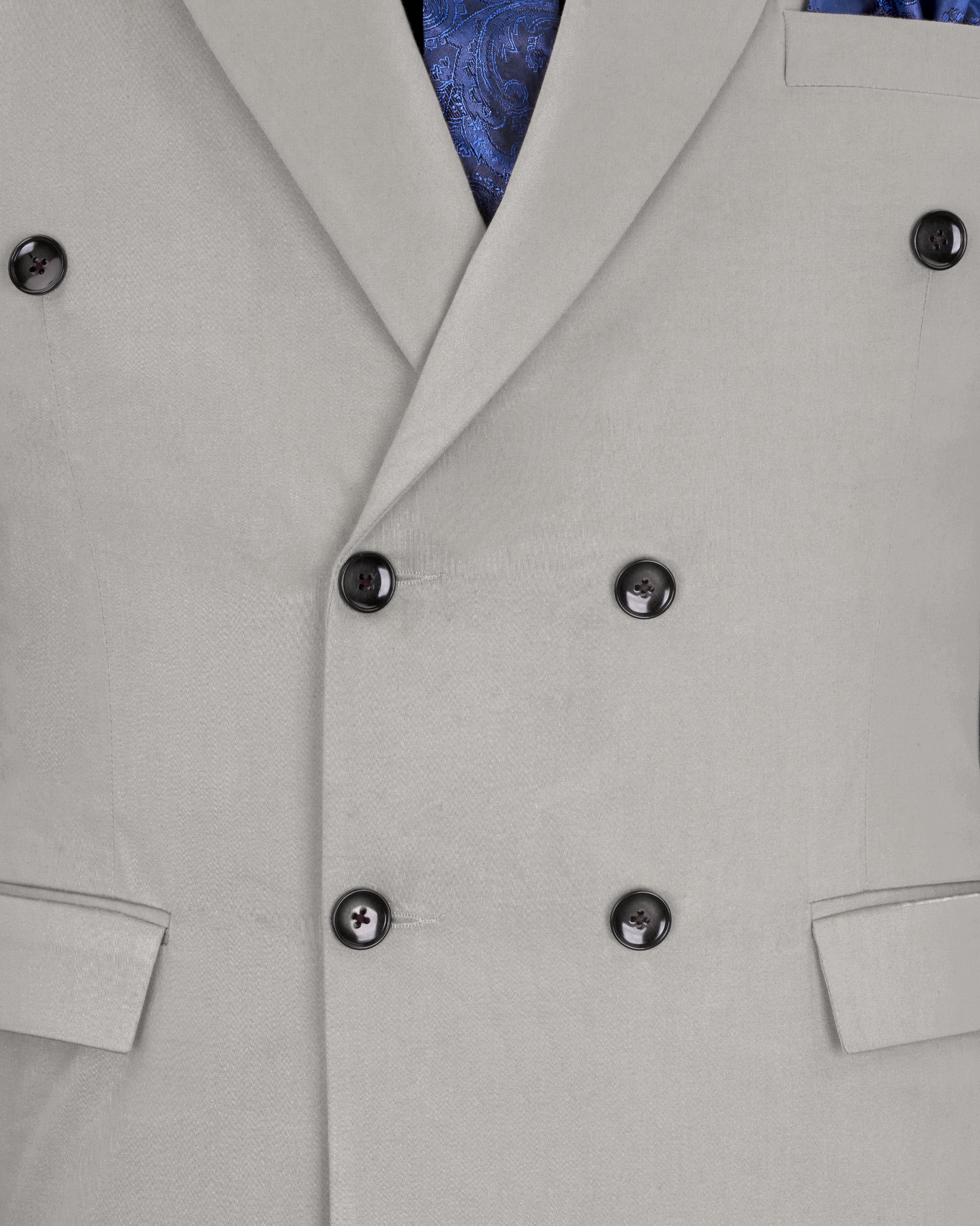 Martini Gray Stretchable Double Breasted Premium Cotton Traveler Suit ST2668-DB-36, ST2668-DB-38, ST2668-DB-40, ST2668-DB-42, ST2668-DB-44, ST2668-DB-46, ST2668-DB-48, ST2668-DB-50, ST2668-DB-52, ST2668-DB-54, ST2668-DB-56, ST2668-DB-58, ST2668-DB-60