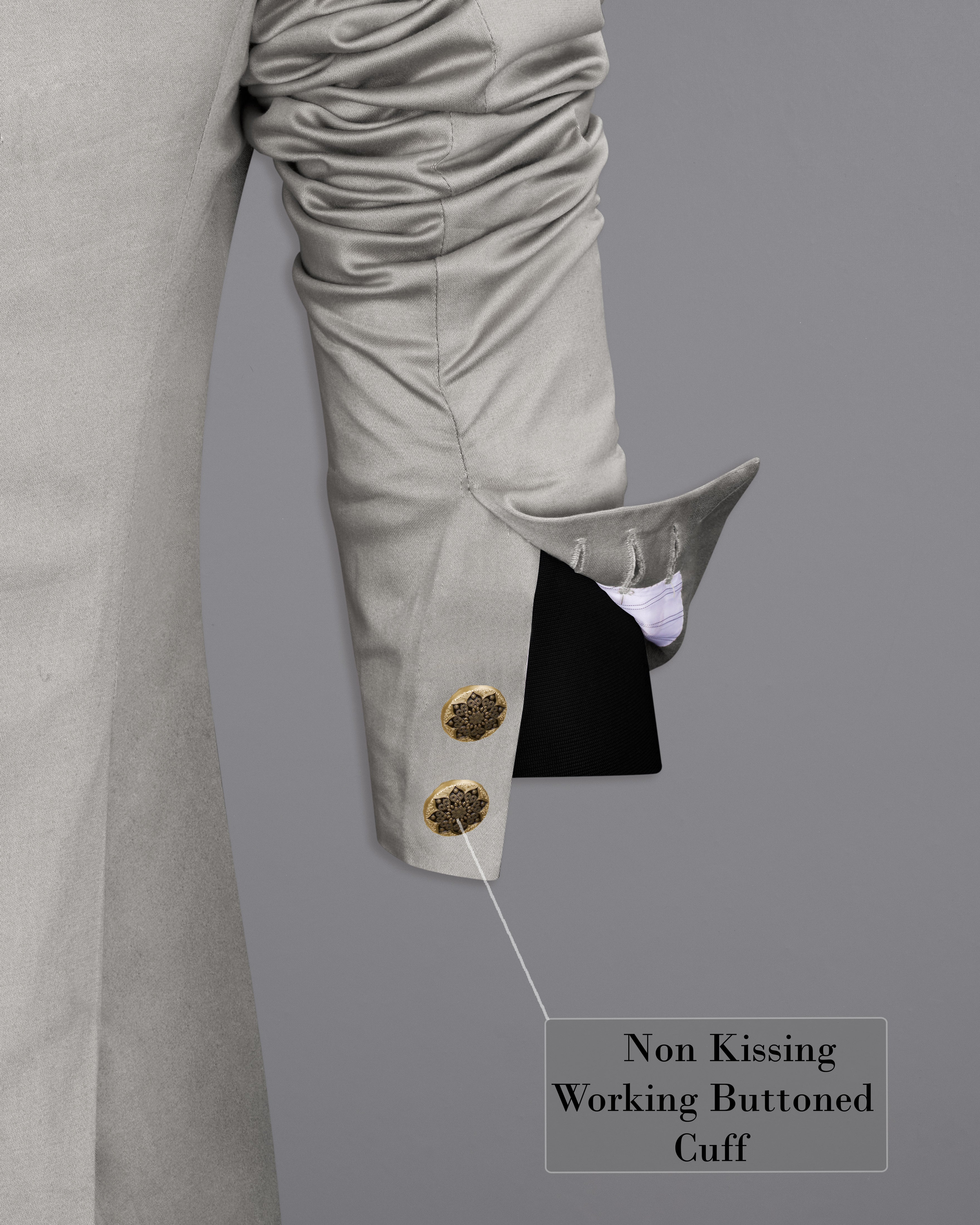 Martini Gray Cross Placket Bandhgala Premium Cotton Stretchable traveler Suit ST2670-CBG-36, ST2670-CBG-38, ST2670-CBG-40, ST2670-CBG-42, ST2670-CBG-44, ST2670-CBG-46, ST2670-CBG-48, ST2670-CBG-50, ST2670-CBG-52, ST2670-CBG-54, ST2670-CBG-56, ST2670-CBG-58, ST2670-CBG-60