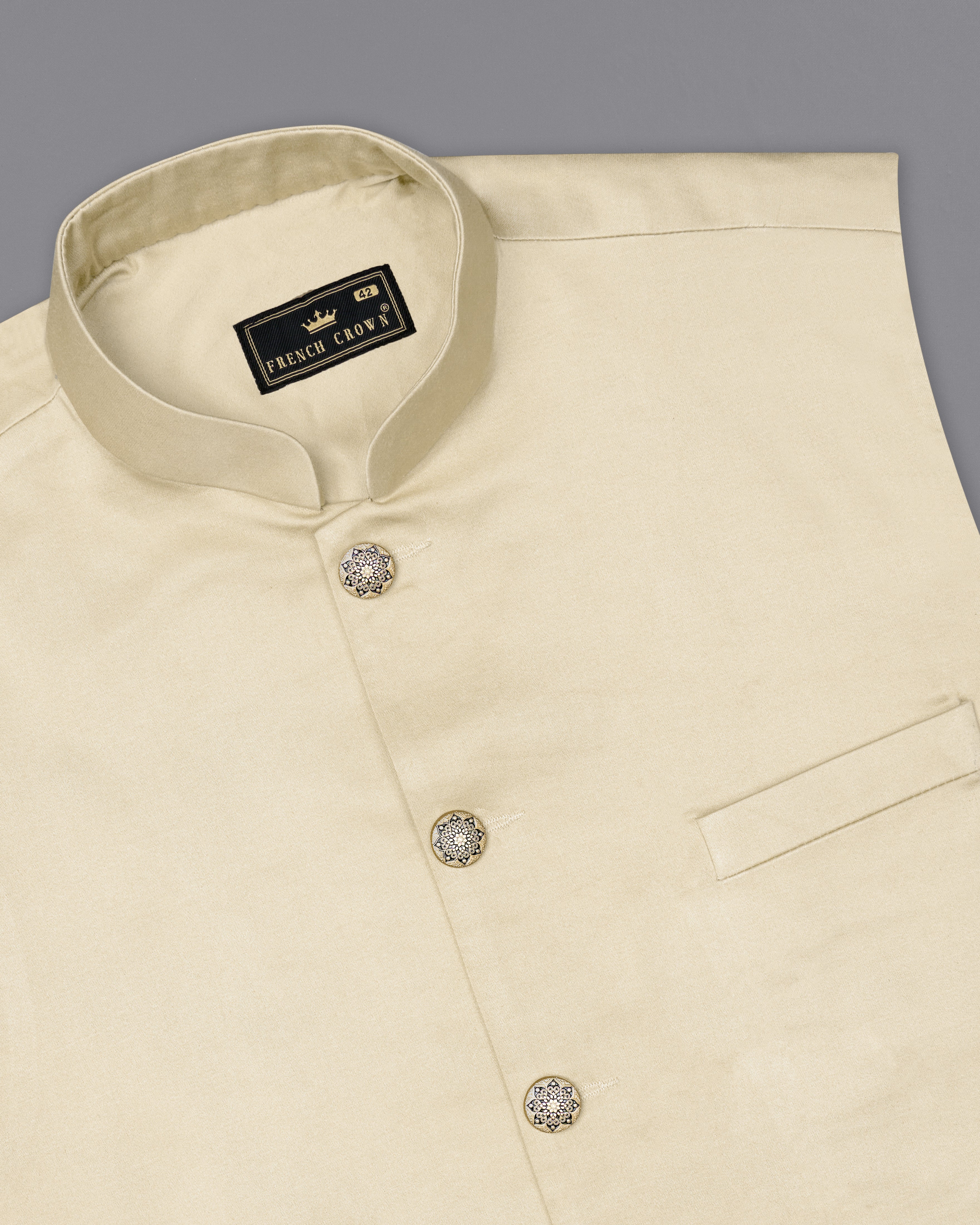 Moon Mist Beige Bandhgala Premium Cotton Stretchable Traveler Suit ST2674-BG-36, ST2674-BG-38, ST2674-BG-40, ST2674-BG-42, ST2674-BG-44, ST2674-BG-46, ST2674-BG-48, ST2674-BG-50, ST2674-BG-52, ST2674-BG-54, ST2674-BG-56, ST2674-BG-58, ST2674-BG-60