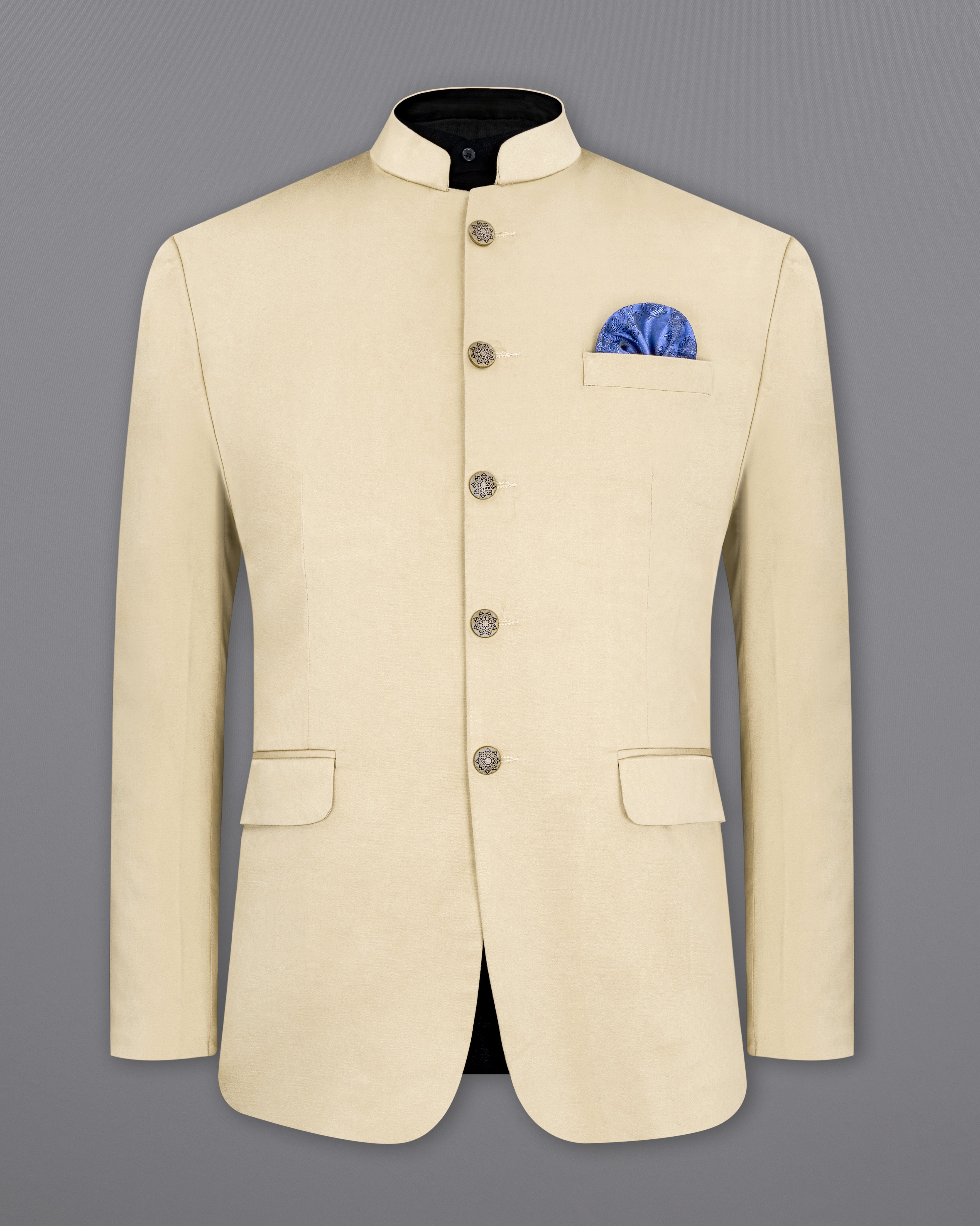 Moon Mist Beige Bandhgala Premium Cotton Stretchable Traveler Suit ST2674-BG-36, ST2674-BG-38, ST2674-BG-40, ST2674-BG-42, ST2674-BG-44, ST2674-BG-46, ST2674-BG-48, ST2674-BG-50, ST2674-BG-52, ST2674-BG-54, ST2674-BG-56, ST2674-BG-58, ST2674-BG-60