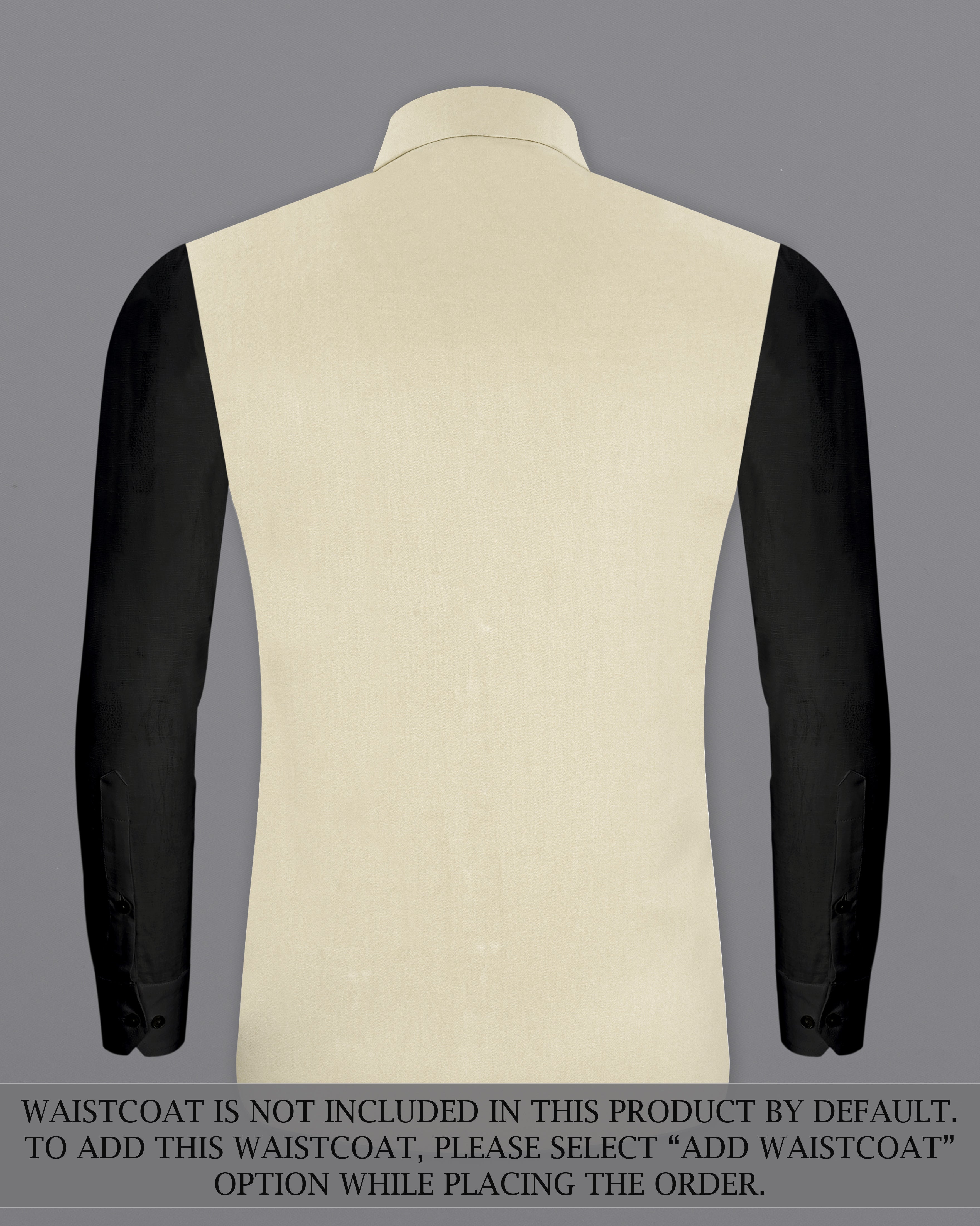 Moon Mist Beige Bandhgala Premium Cotton Stretchable Traveler Suit