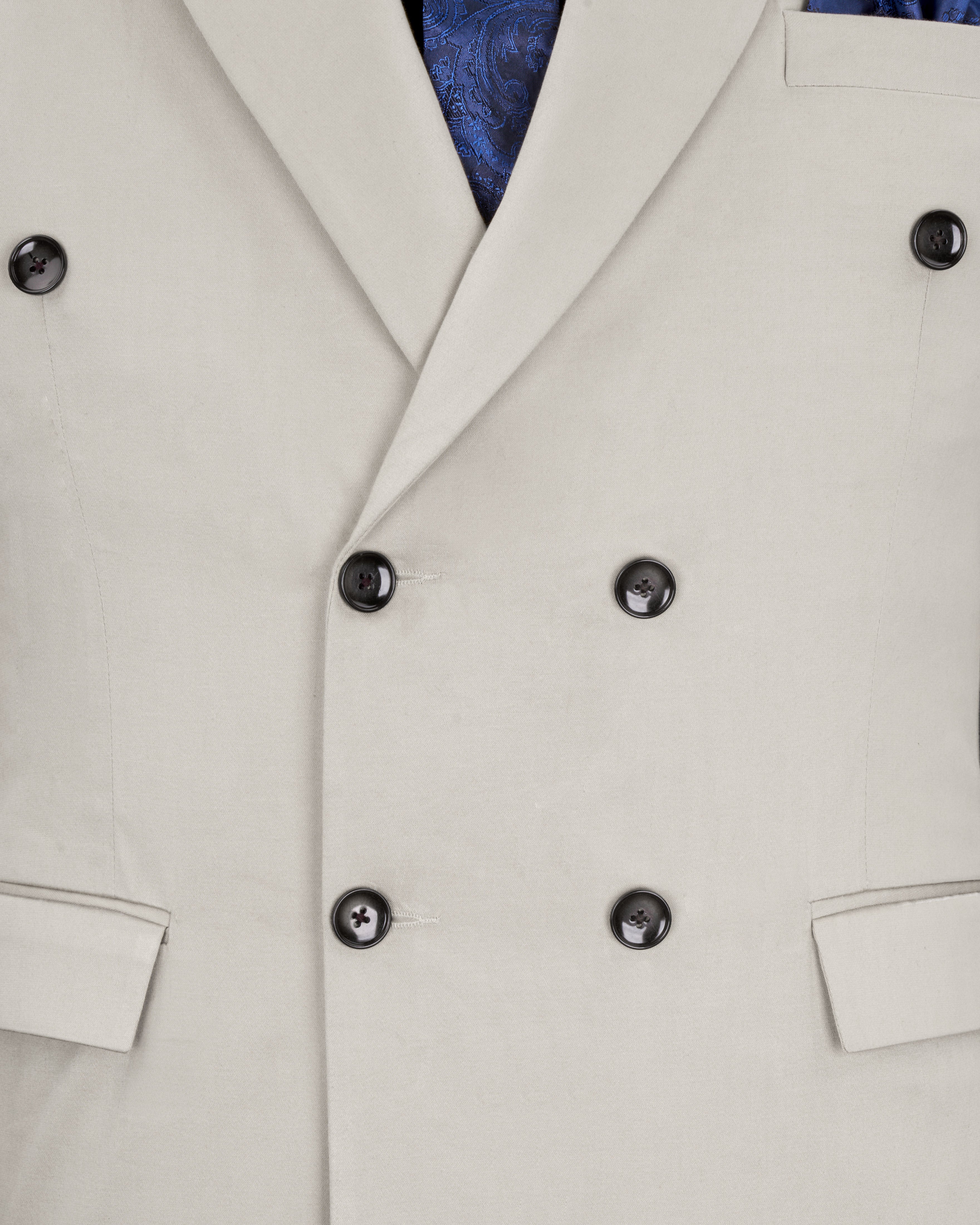 Sisal Light Gray Stretchable Double Breasted Premium Cotton Traveler Suit ST2678-DB-36, ST2678-DB-38, ST2678-DB-40, ST2678-DB-42, ST2678-DB-44, ST2678-DB-46, ST2678-DB-48, ST2678-DB-50, ST2678-DB-52, ST2678-DB-54, ST2678-DB-56, ST2678-DB-58, ST2678-DB-60