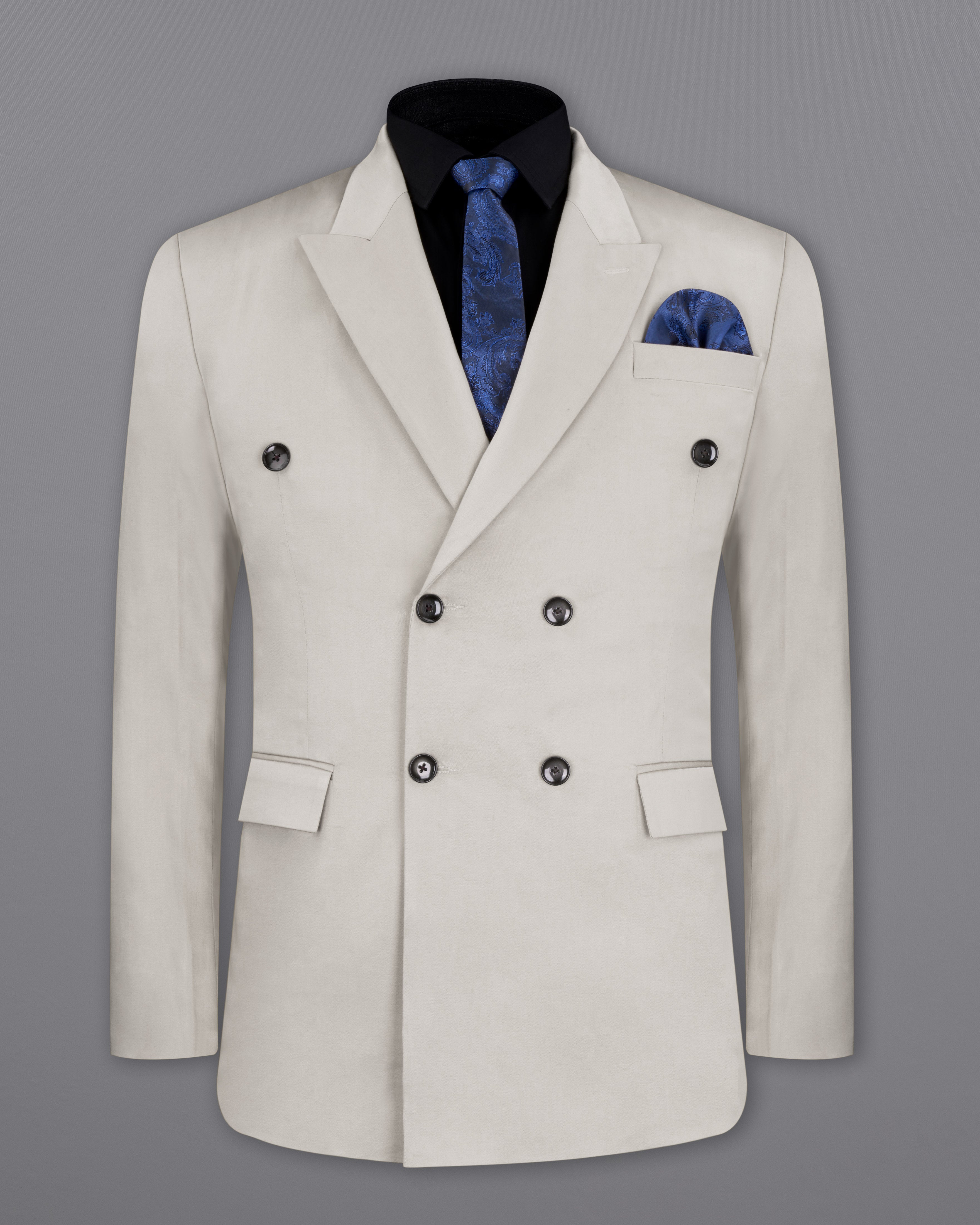 Sisal Light Gray Stretchable Double Breasted Premium Cotton Traveler Suit ST2678-DB-36, ST2678-DB-38, ST2678-DB-40, ST2678-DB-42, ST2678-DB-44, ST2678-DB-46, ST2678-DB-48, ST2678-DB-50, ST2678-DB-52, ST2678-DB-54, ST2678-DB-56, ST2678-DB-58, ST2678-DB-60