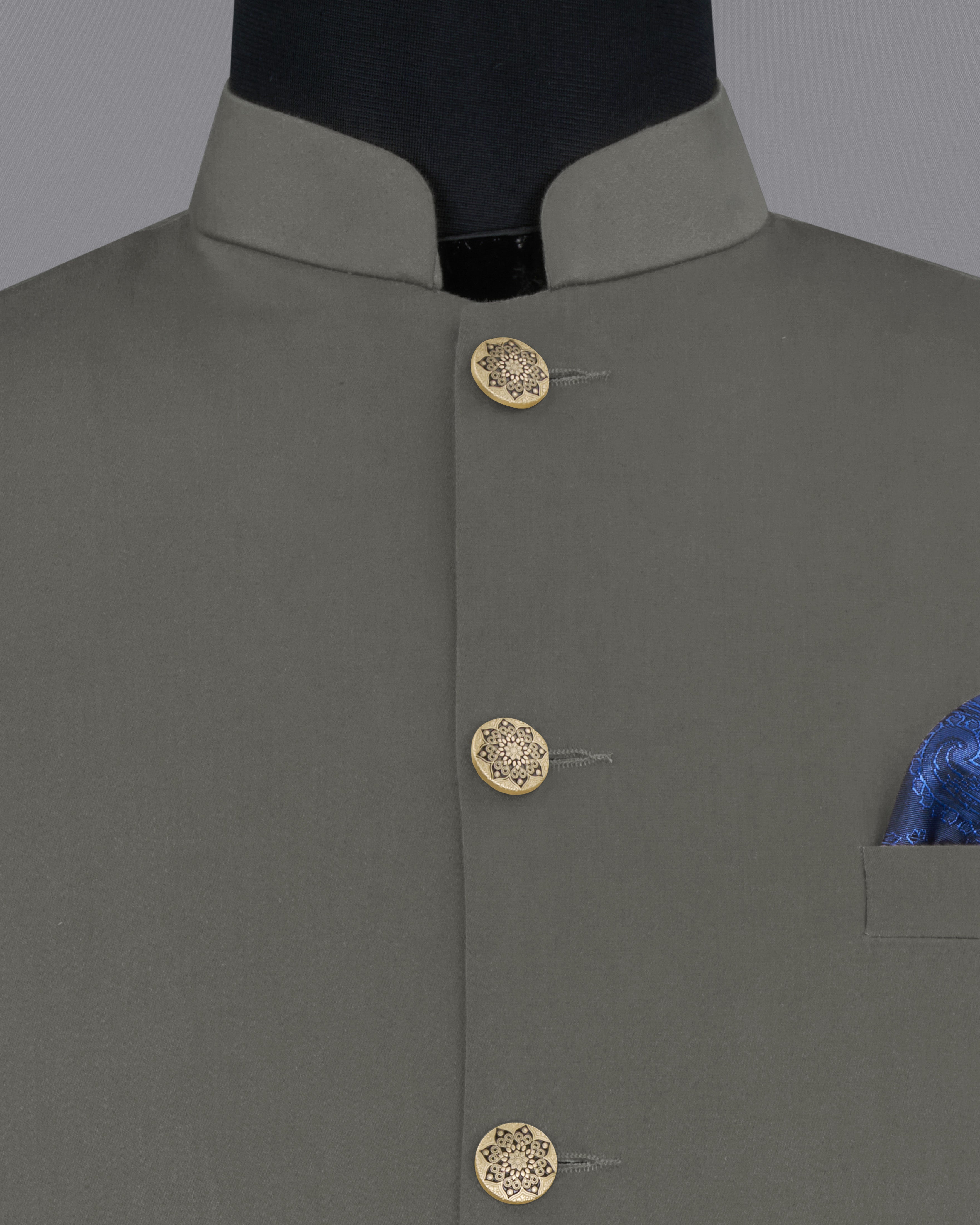 Ironside Gray Stretchable Cross Placket Bandhgala Premium Cotton traveler Suit ST2685-CBG-36, ST2685-CBG-38, ST2685-CBG-40, ST2685-CBG-42, ST2685-CBG-44, ST2685-CBG-46, ST2685-CBG-48, ST2685-CBG-50, ST2685-CBG-52, ST2685-CBG-54, ST2685-CBG-56, ST2685-CBG-58, ST2685-CBG-60